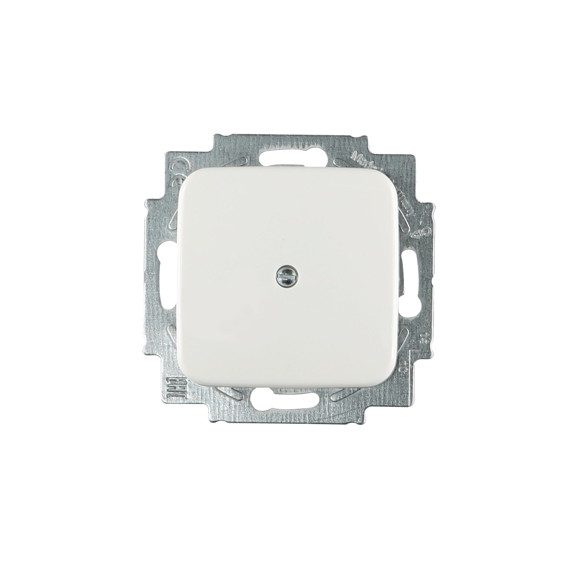 Blindabdeckung für Schalterinstallation, quadratische Form, zentrale Befestigungsschraube