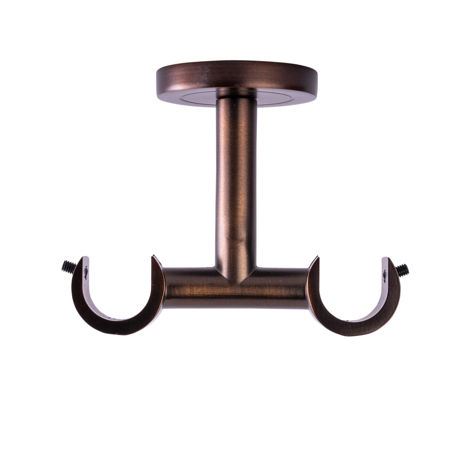 Halterung für Gardinenstange mit zwei offenen Ringen und Deckenbefestigung