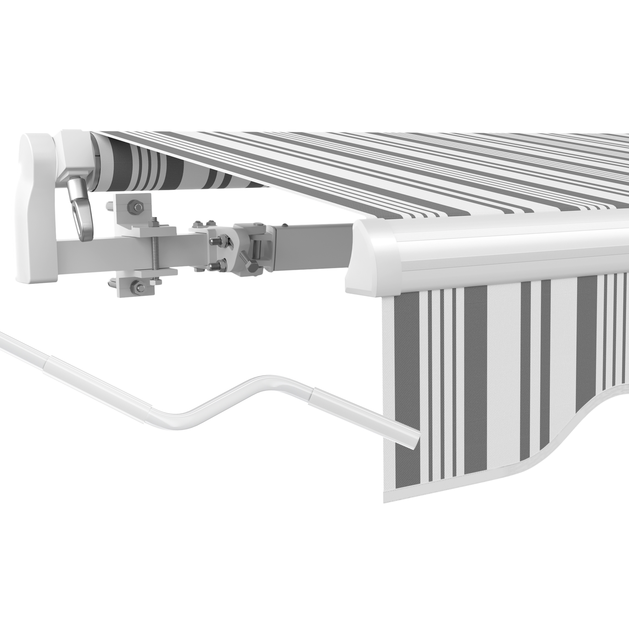 slider_image_01928fd43b2f7231817ccb2cc844e38a Markise mit mechanischem Auszug und gestreiftem Tuch, geeignet für Außenbereiche