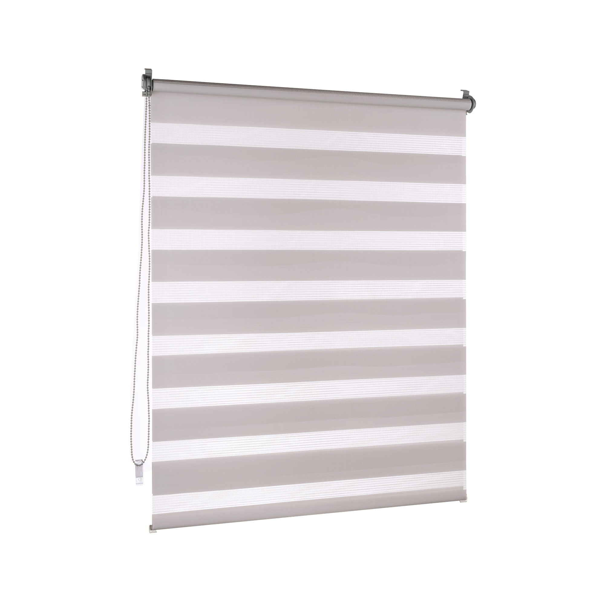 Rollosystem mit Kettenzug und horizontalen Streifen für Lichtregulierung