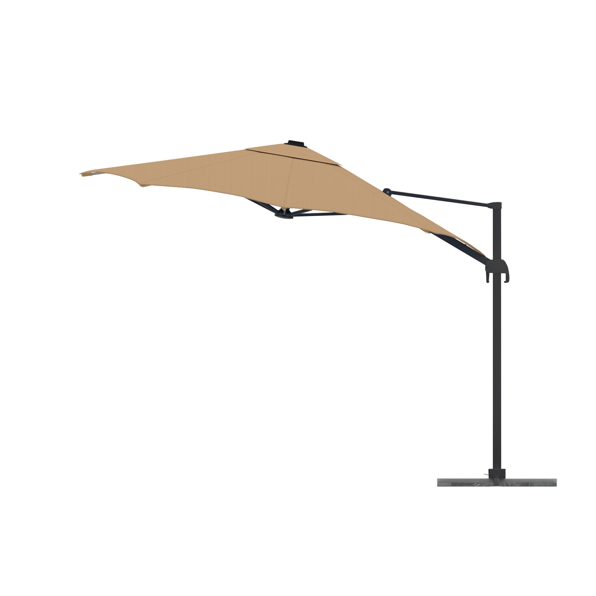 slider_image_893238dcf7c9486c91e7acb9a6b6d4f2 Freistehender Ampelschirm mit seitlichem Ständer und schwenkbarem Schirmdach