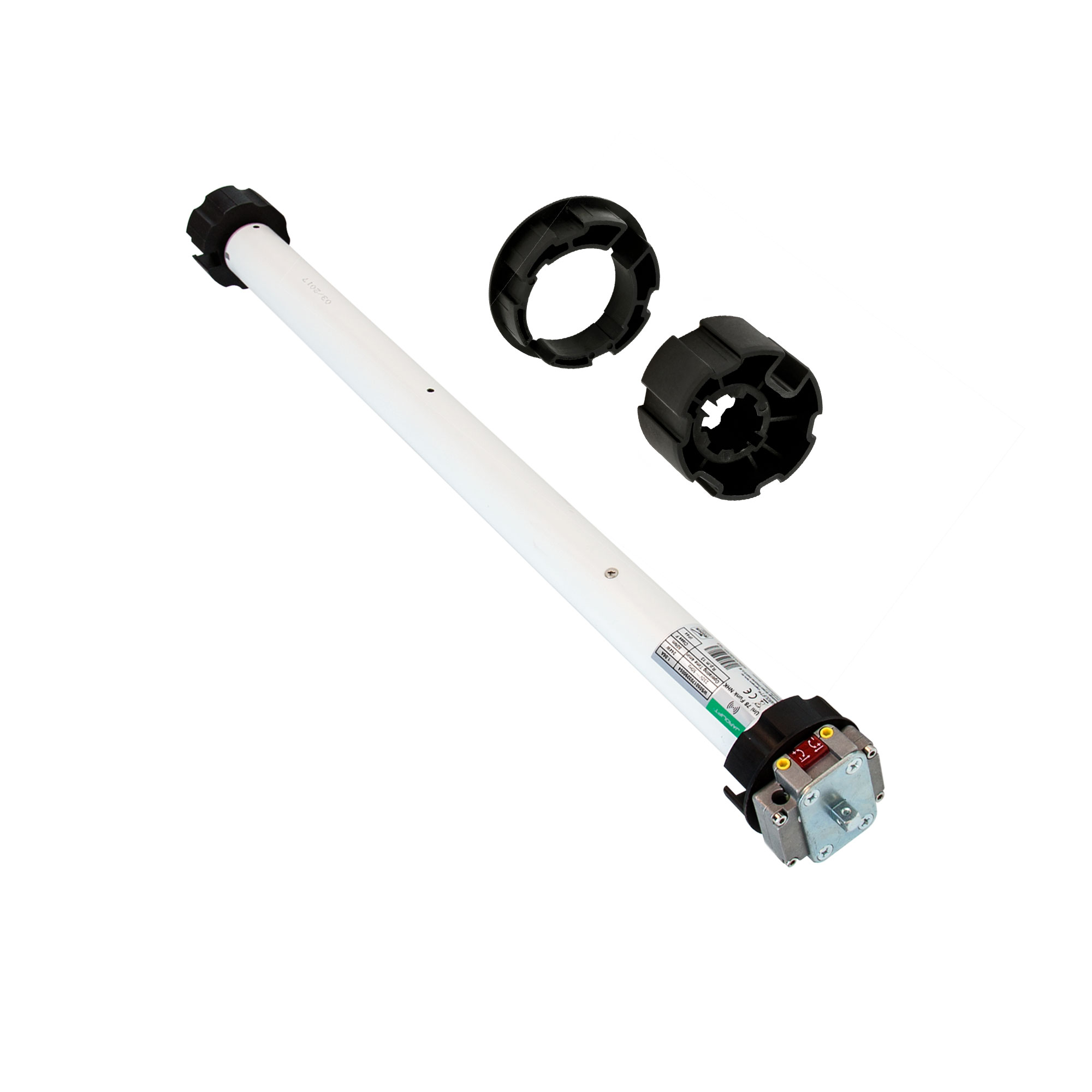 Funk-Markisenmotor Universal mit zwei Adapterringen und Kabelanschluss