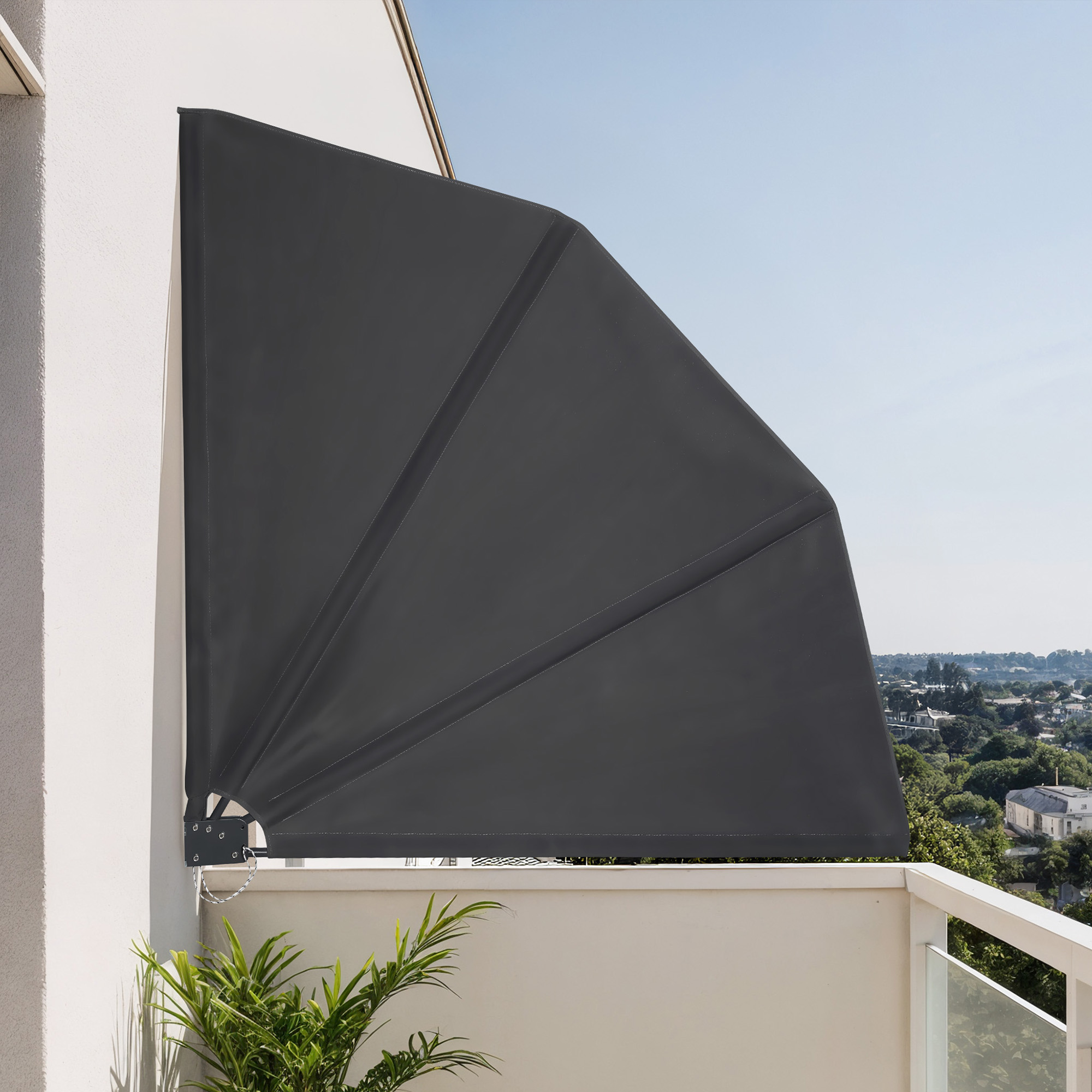 SkyLine Privacy Balkonfächer | 140 x 140 cm, anthrazit