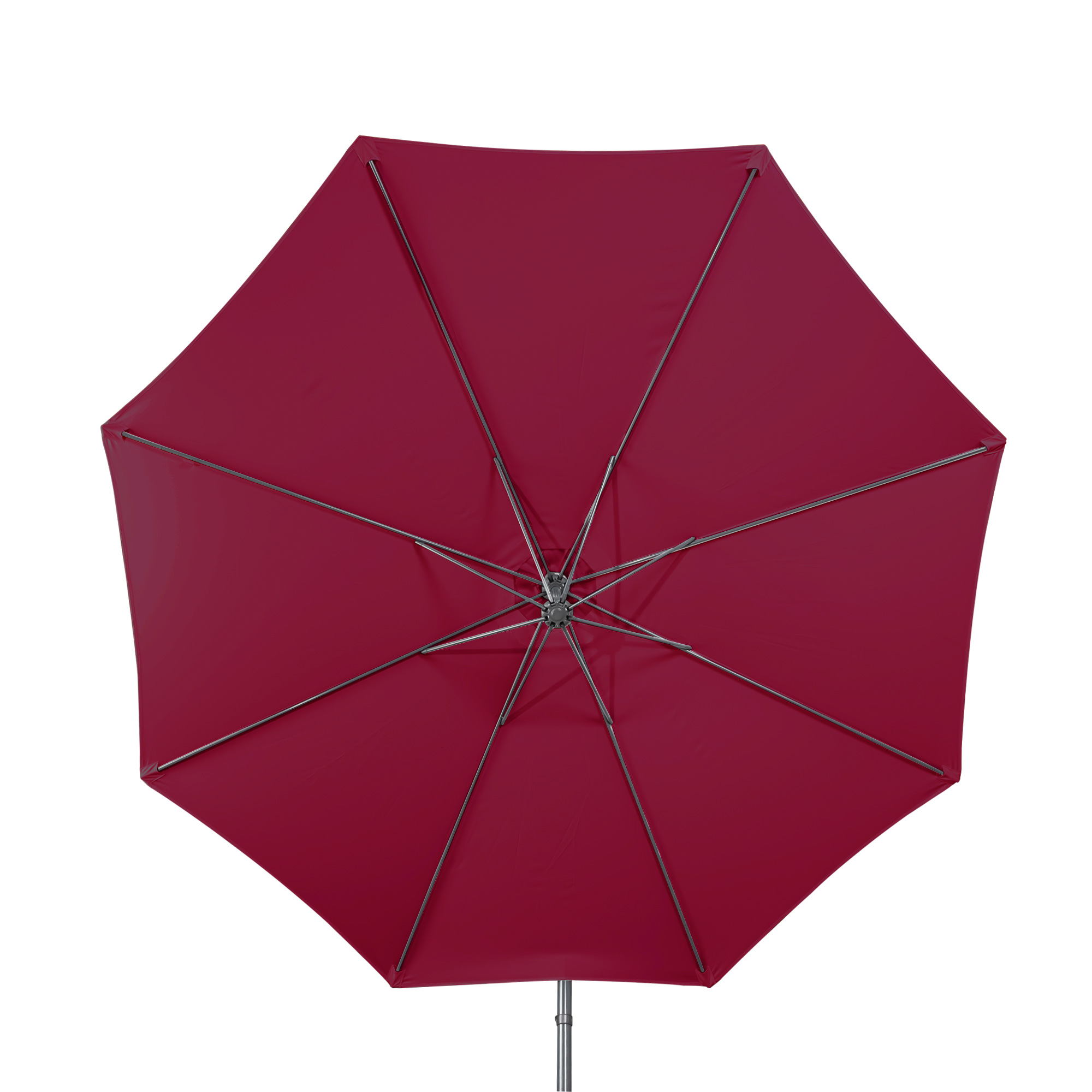 slider_image_a5e9f4c93ffd444dbfc662de7216e3f4 Ampelschirm mit zentralem Mast und radialen Streben für Sonnenschutz