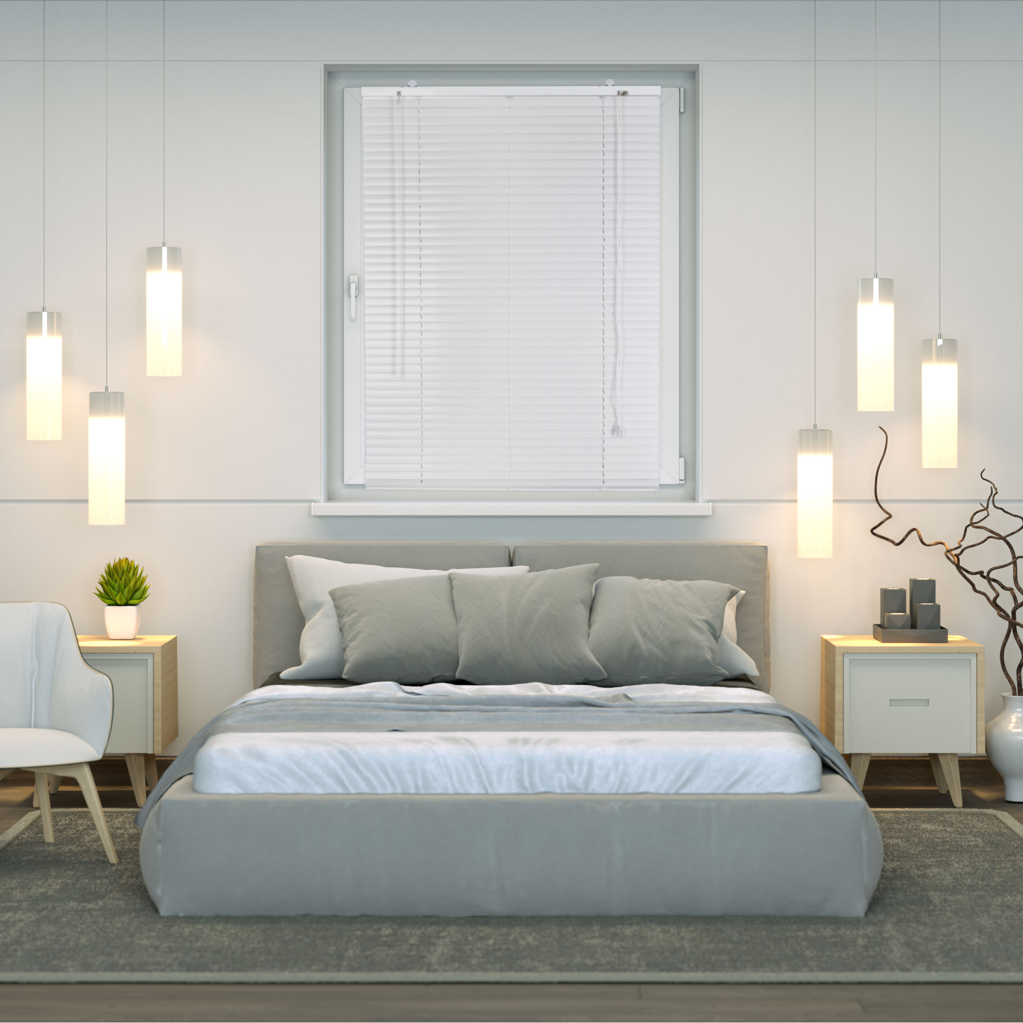 slider_image_810fa02827d6410096887b78622d7166 Aluminium Jalousie an einem Fenster in einem modern eingerichteten Schlafzimmer