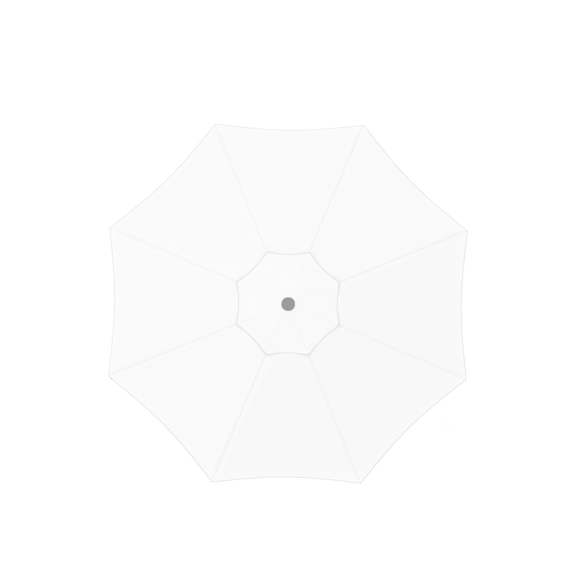 Quadratischer Sonnenschirm von oben, symmetrisches Design mit zentralem Punkt