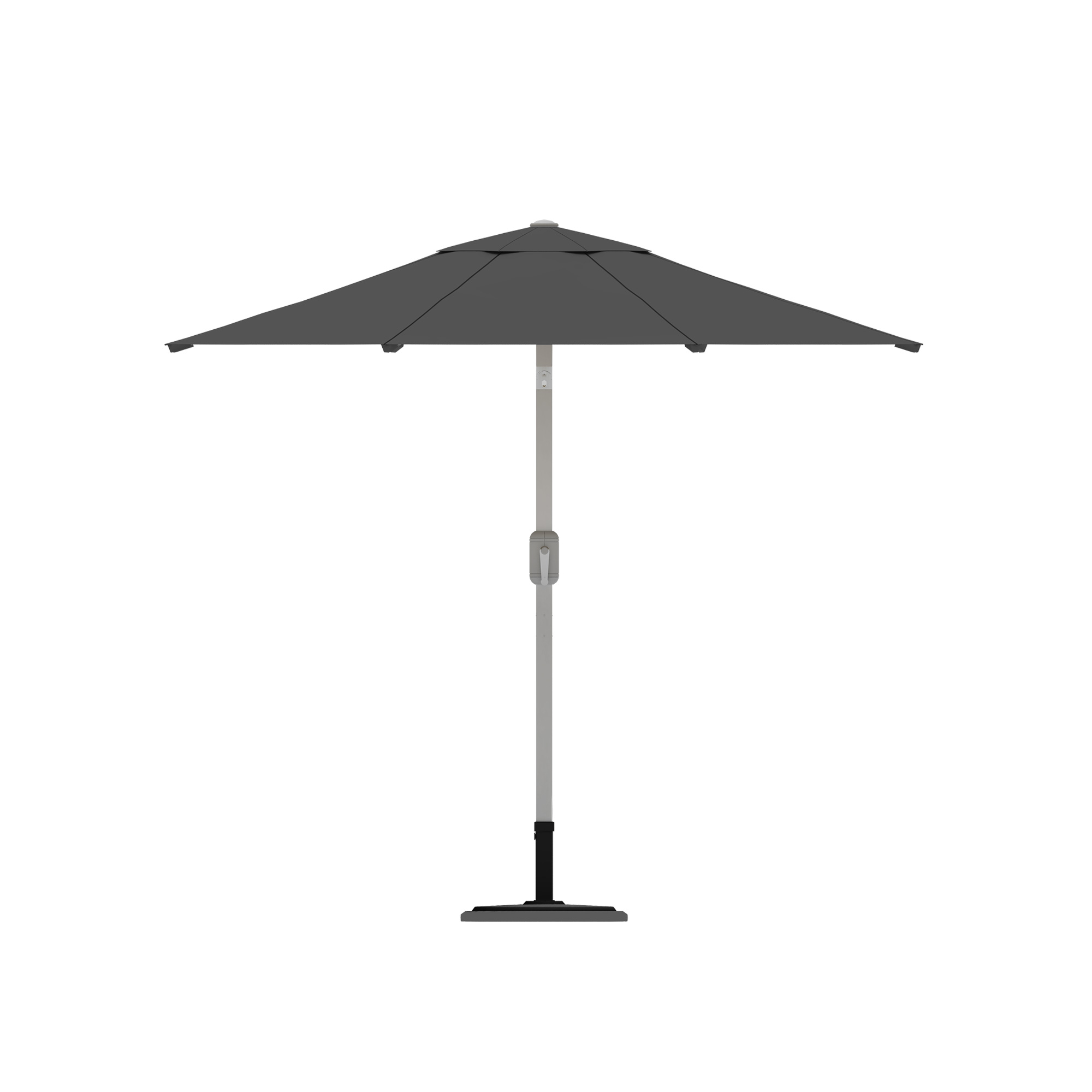 slider_image_97e5aea74e8f4b9fb39528ff8a3b5f94 Moderner Sonnenschirm mit zentralem Mast und Kurbelmechanismus