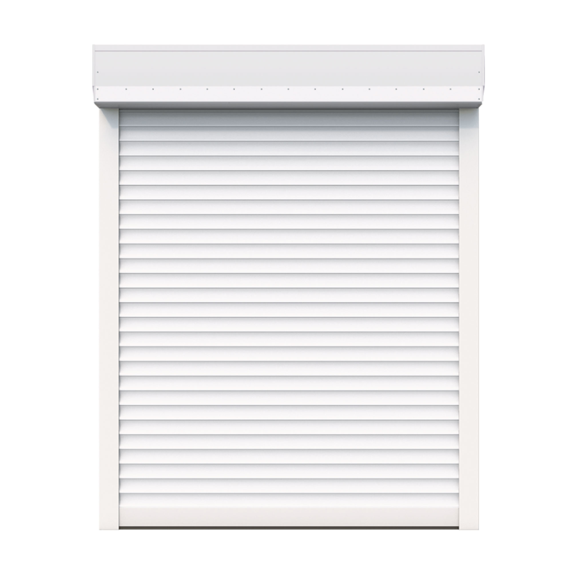 Unterputzrollladen Basic, maßgefertigt, geschlossen, mit Lamellenstruktur