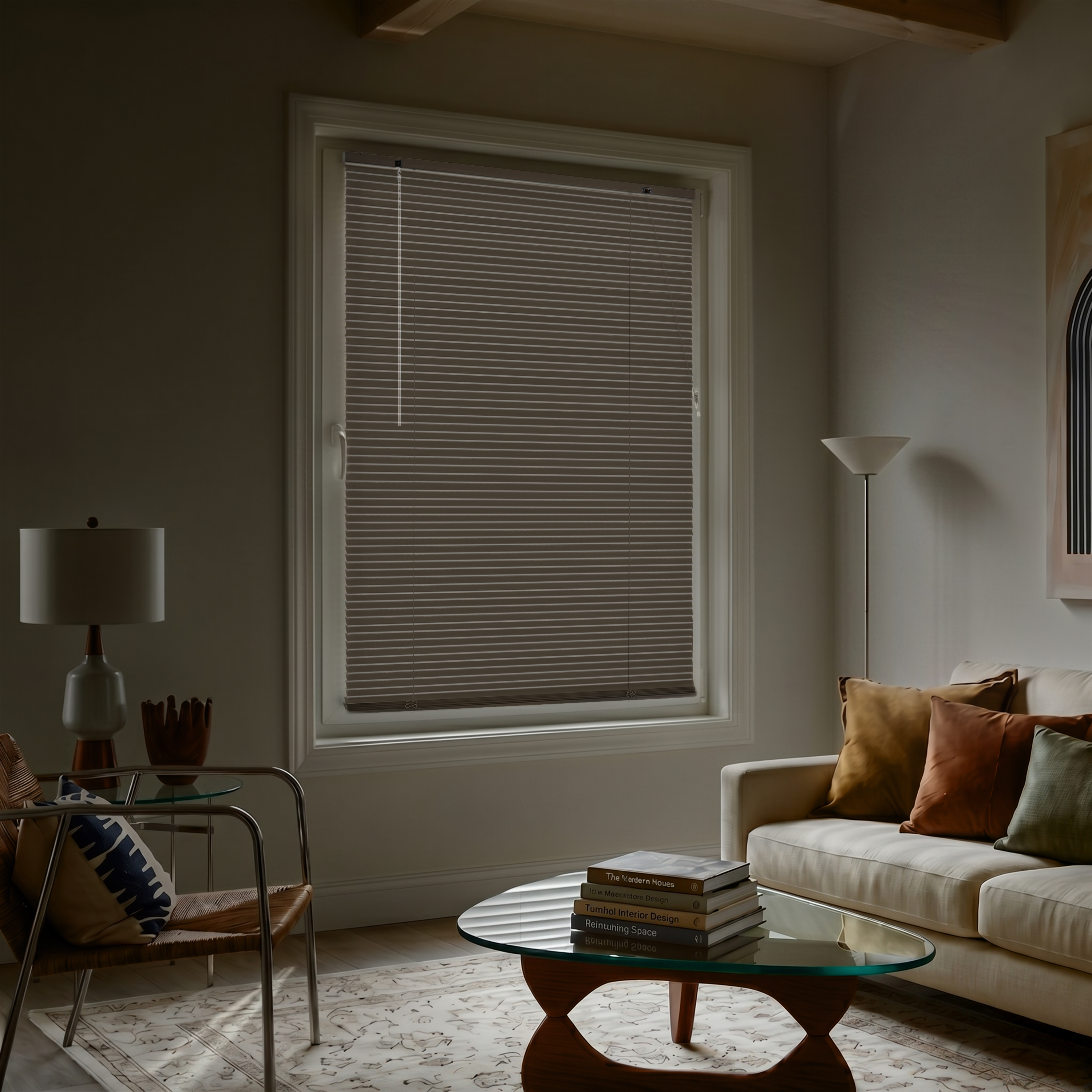 LightLess Prime Aluminium-Jalousie | 25 mm, verdunkelnd, 50 x 130 cm, pfefferweiß-beige matt