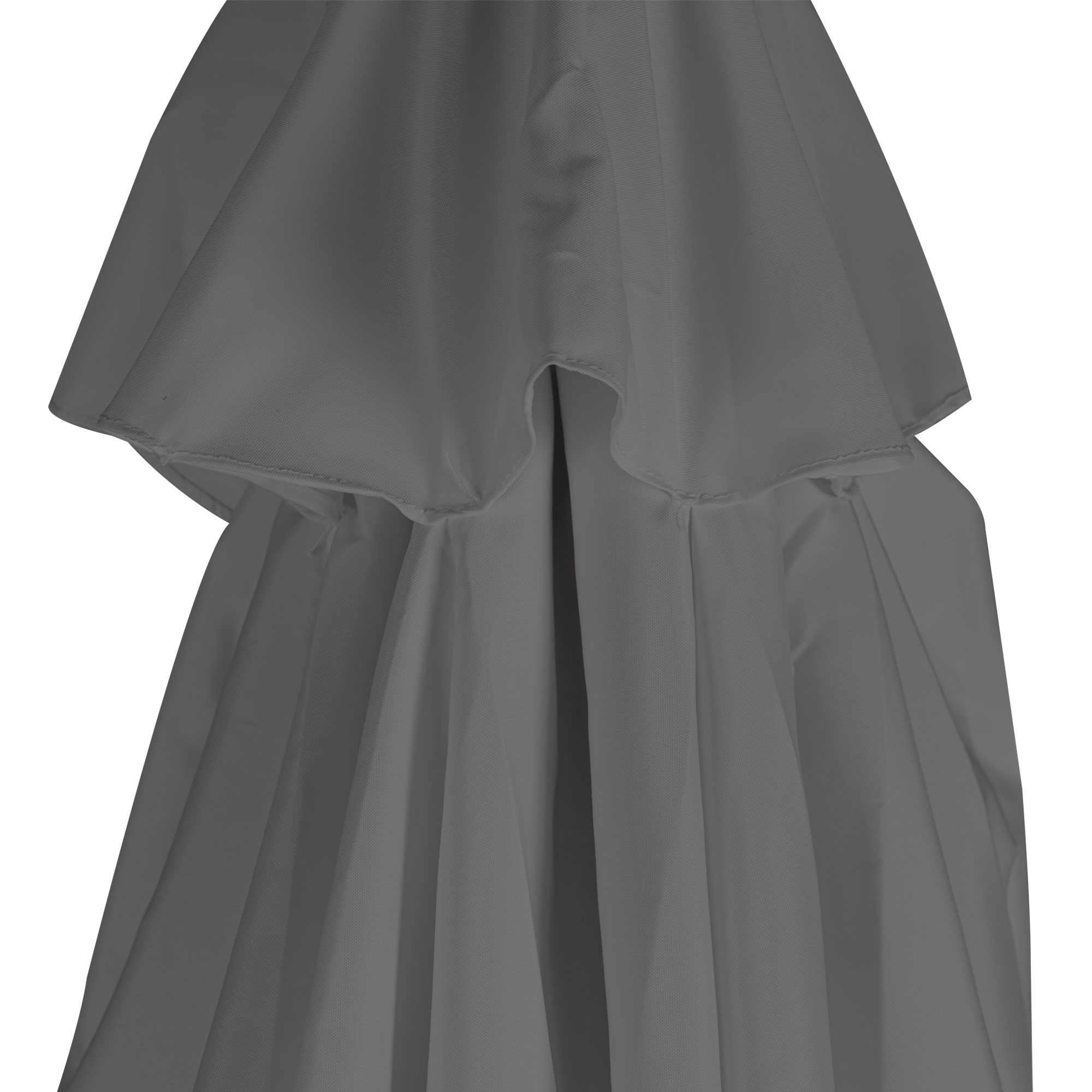 Bespannung für knickbaren Holz-Sonnenschirm, zeigt gefalteten Stoff in Nahaufnahme