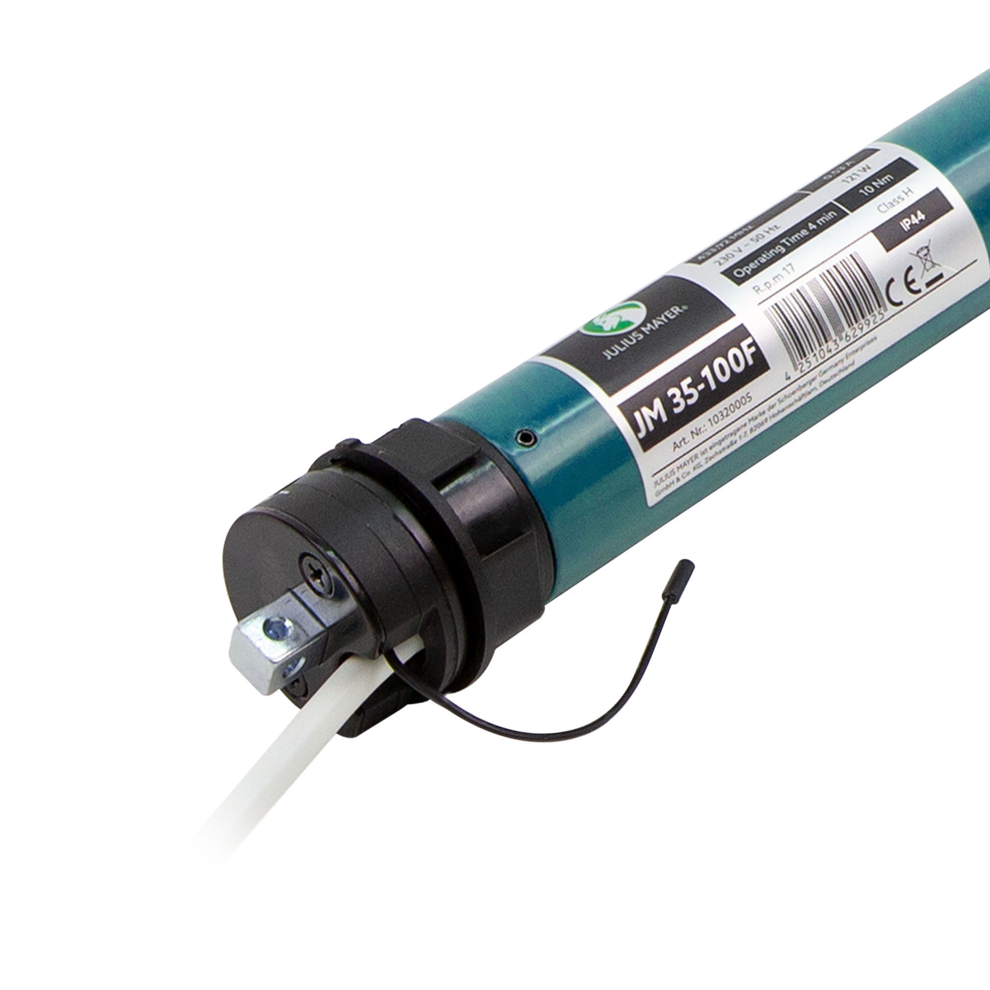 Zylindrisches Gerät mit Kabel und Anschluss, geeignet für mechanische Anwendungen