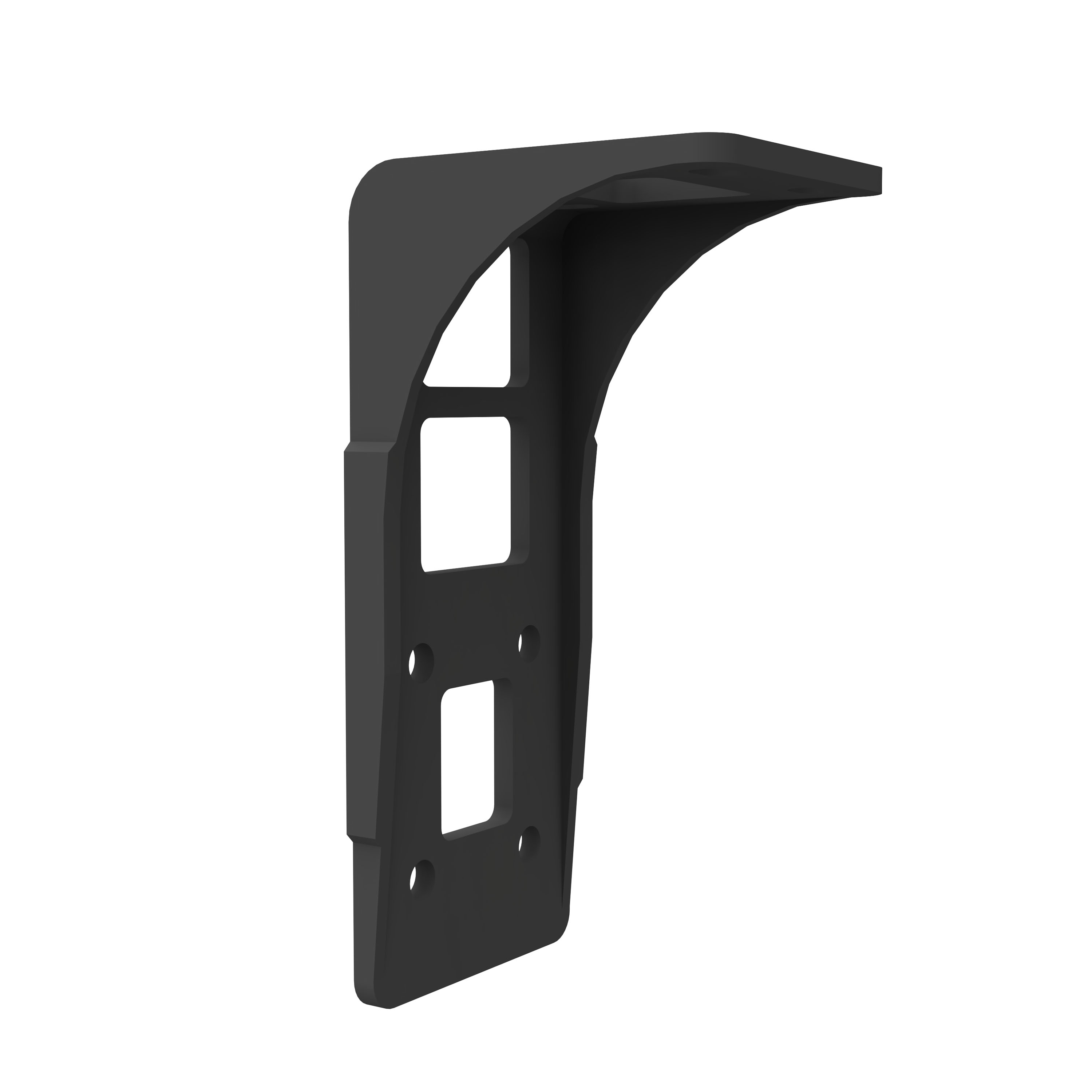 Halterung für Kassettenmarkise Quadris LED mit rechteckigen Aussparungen und Befestigungslöchern