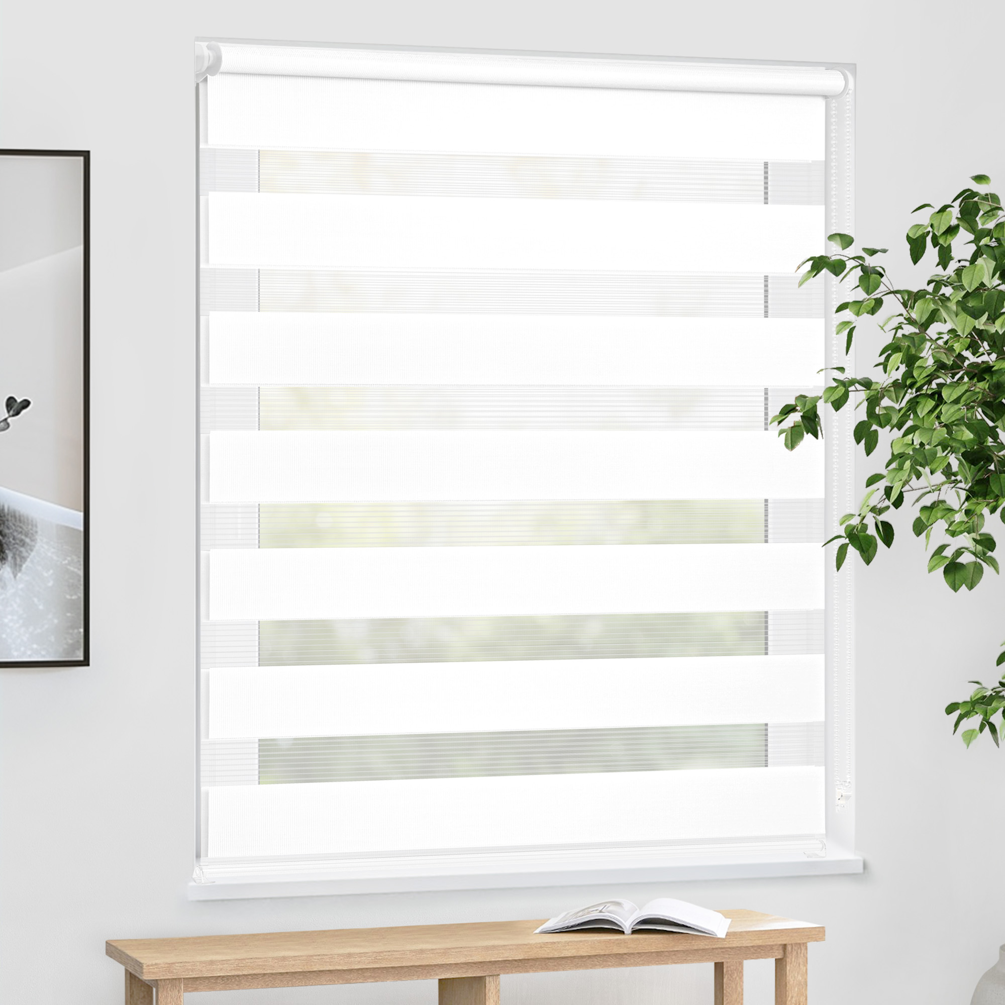 Zevra Doppelrollo / Duo Rollo | 80 x 160 cm, weiß 