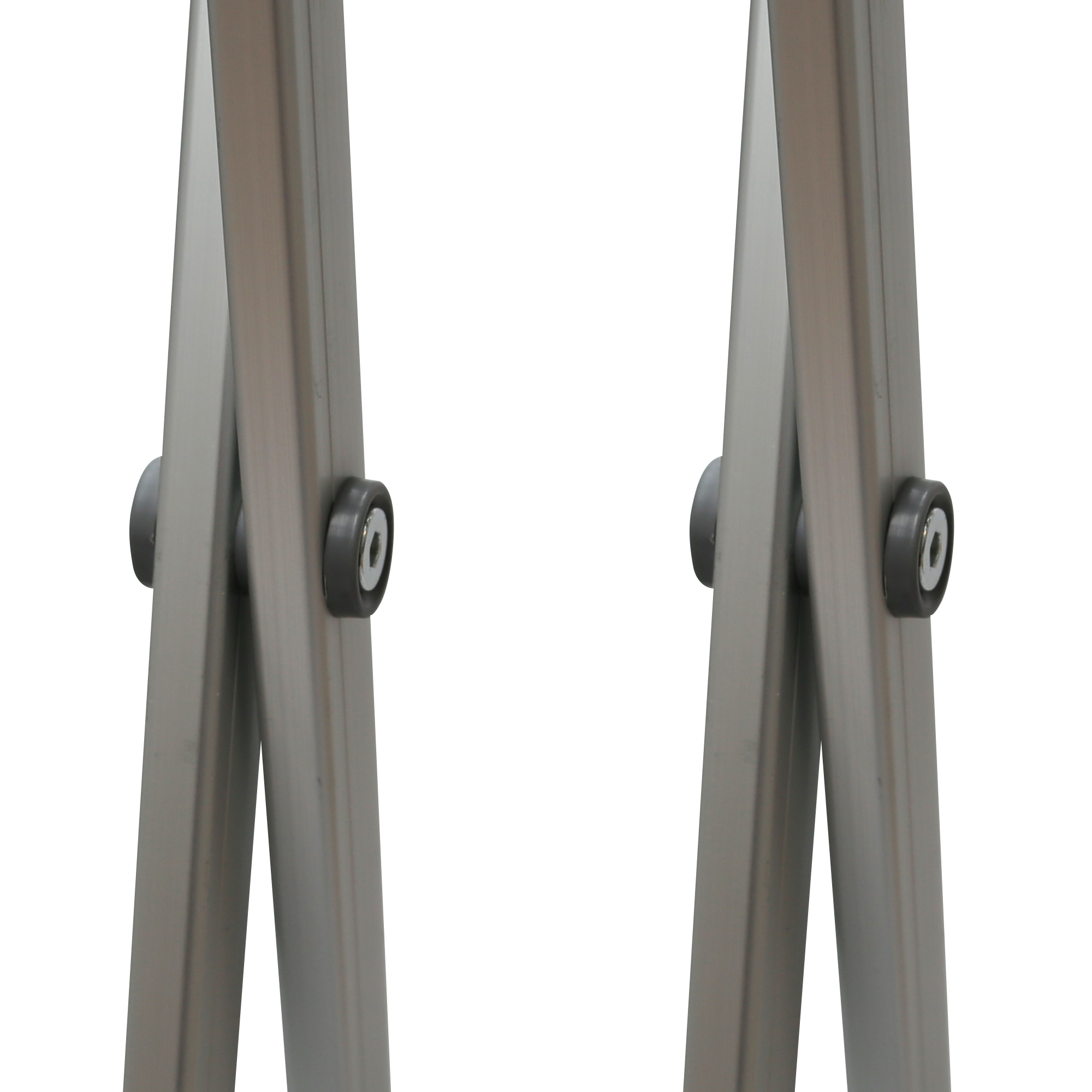 Detailansicht eines Faltpavillon PRO Gestells mit Scharnieren und Verbindungsstücken