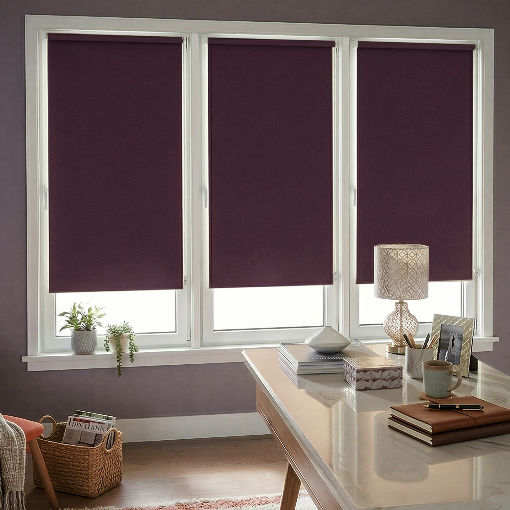 Klemmfix Tenebra Verdunkelungsrollo | 100 x 220 cm, lila / aubergine