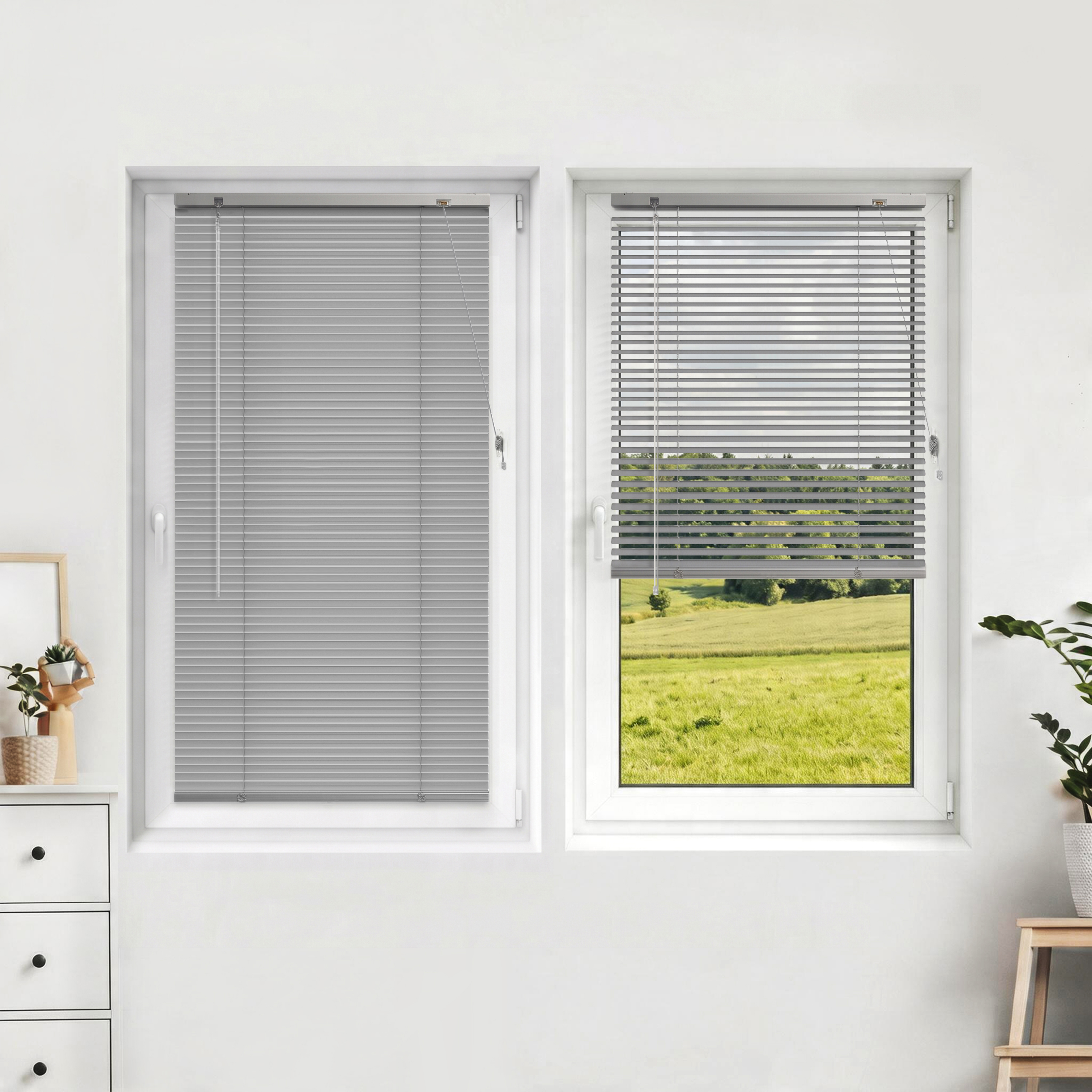 LightLess Prime Aluminium-Jalousie | 25 mm, verdunkelnd, 75 x 130 cm, silber matt