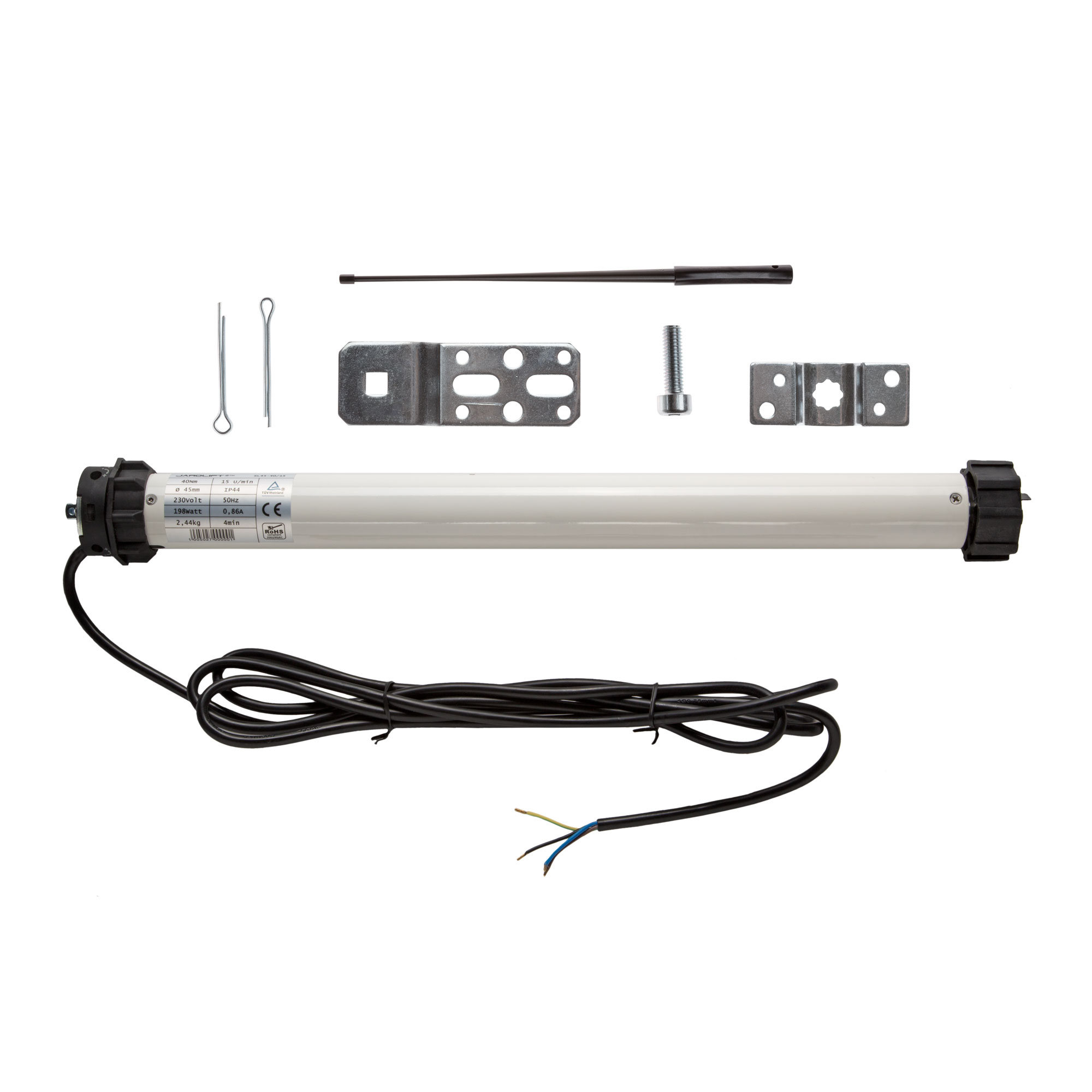 slider_image_01927622b6497d358eeccc0b8ea4b7a8 Rollladenmotor mit Zubehörteilen und Kabel für Montage und Anschluss