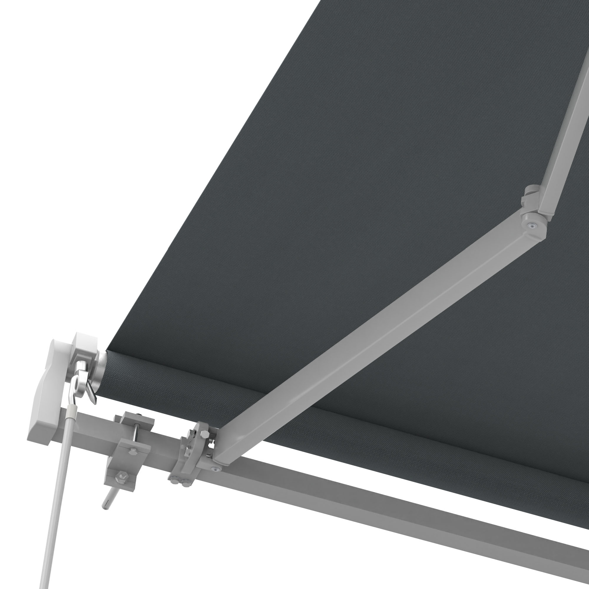 Gelenkarmmarkise Basic 2000 mit ausfahrbarem Arm und gestreiftem Tuch