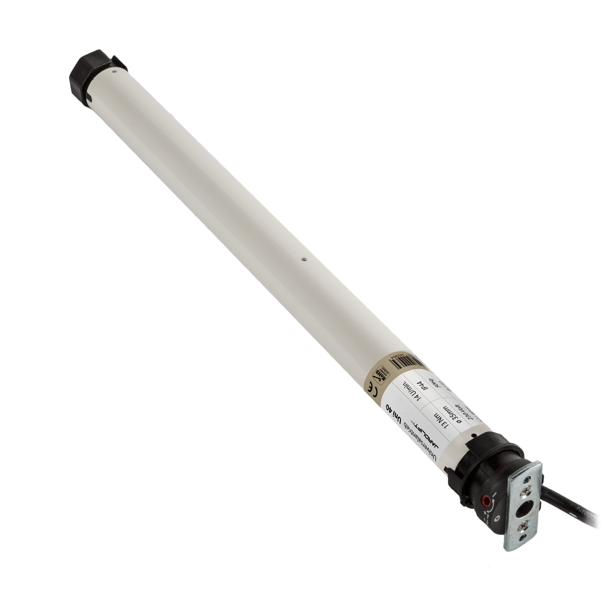 Rollladenmotor mit Steuerung und Kabel für automatisierte Rollladenbedienung