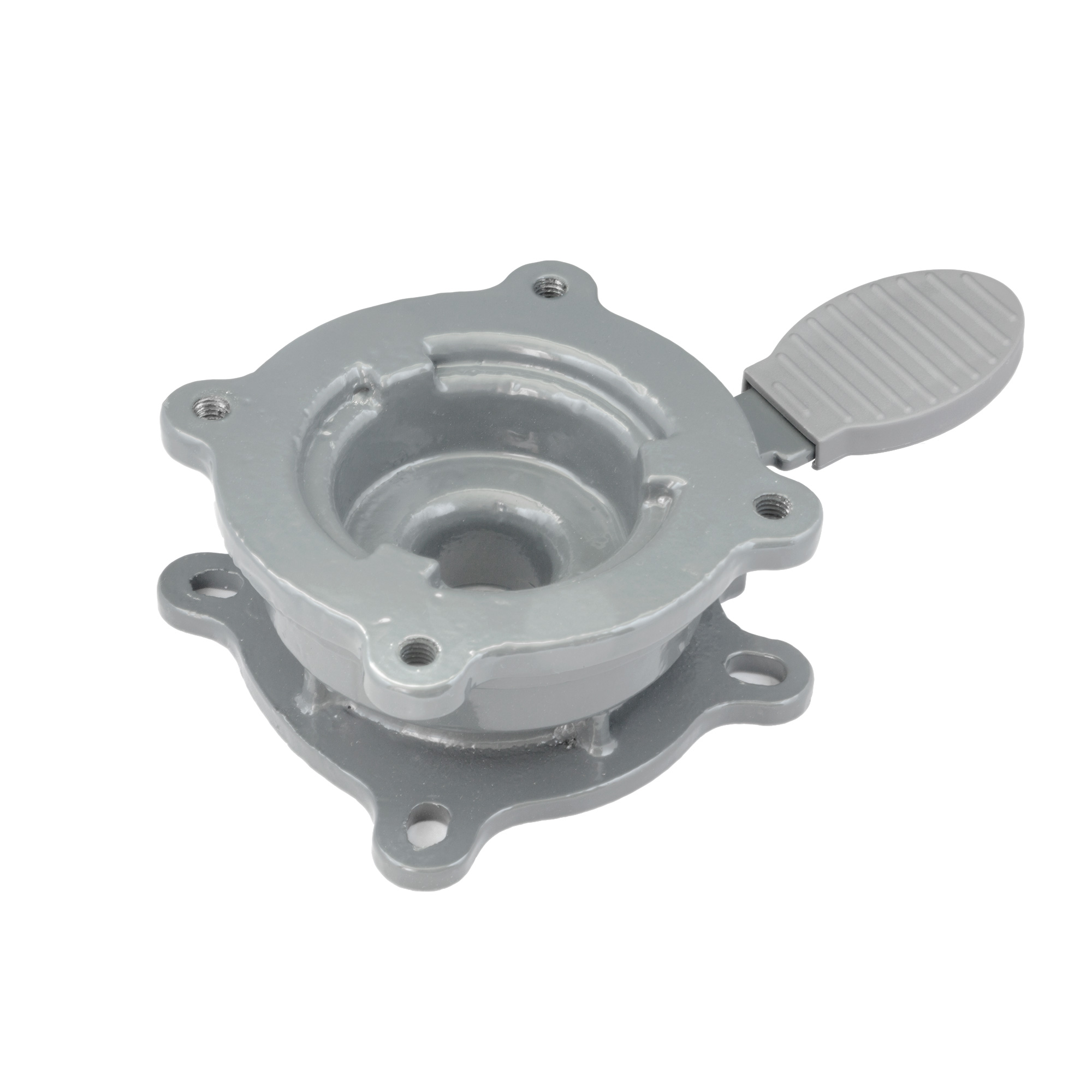 Drehmechanismus für Ampelschirm mit Hebel und Befestigungslöchern