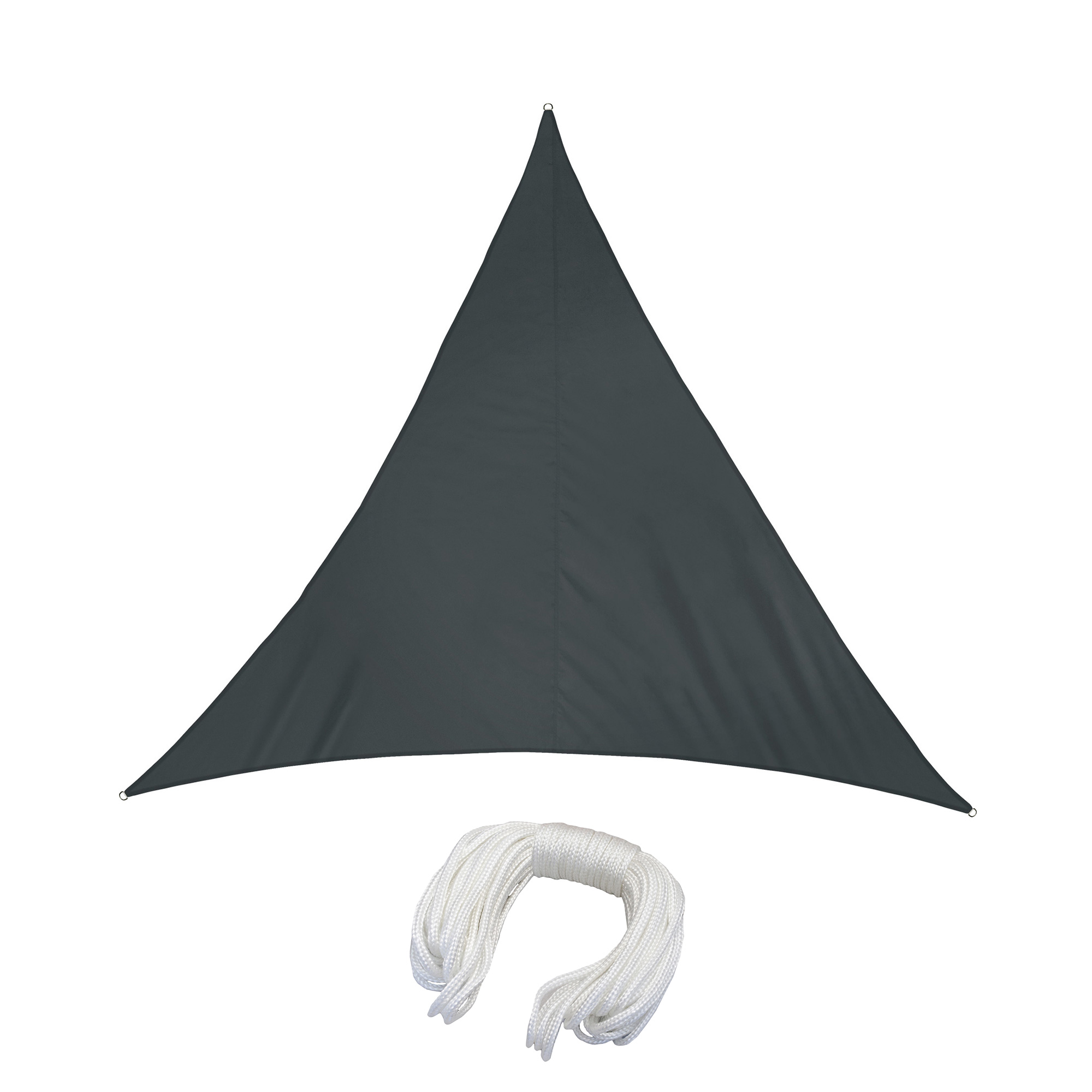 slider_image_f85cbc85490a4d3182cd181eec1dbe13 Dreieckiges Sonnensegel aus Polyester mit Seil, wasserabweisend