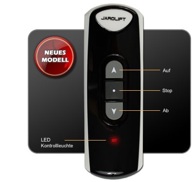 slider_image_01934498835c772c9c0275c48f104ab1 Funk-Handsender mit Display und Tasten für Kanalwahl, Auf, Stop, Ab