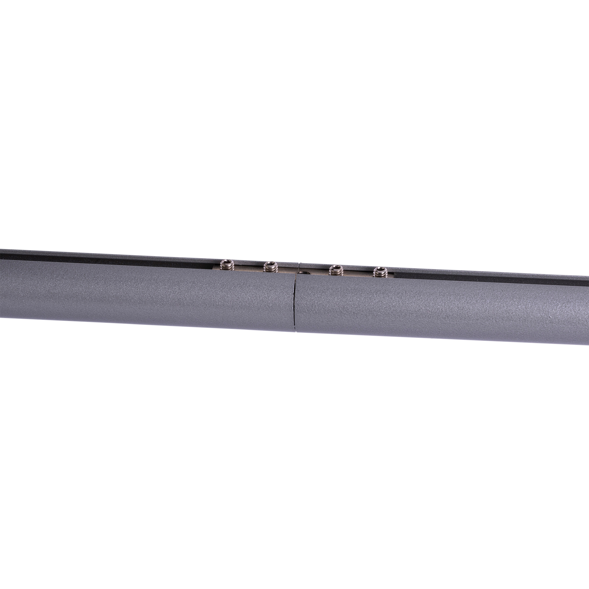 Verbinder für Gardinenstange mit Innenlauf, zylindrische Form, Verbindungselement sichtbar