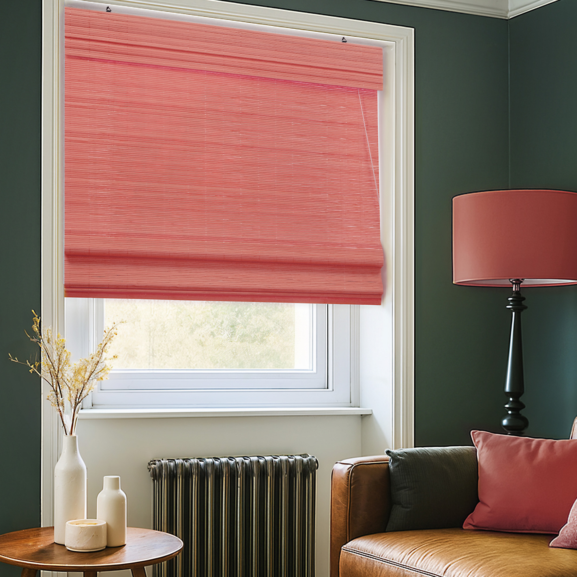 Bambus-Raffrollo | 140 x 160 cm, kirsche