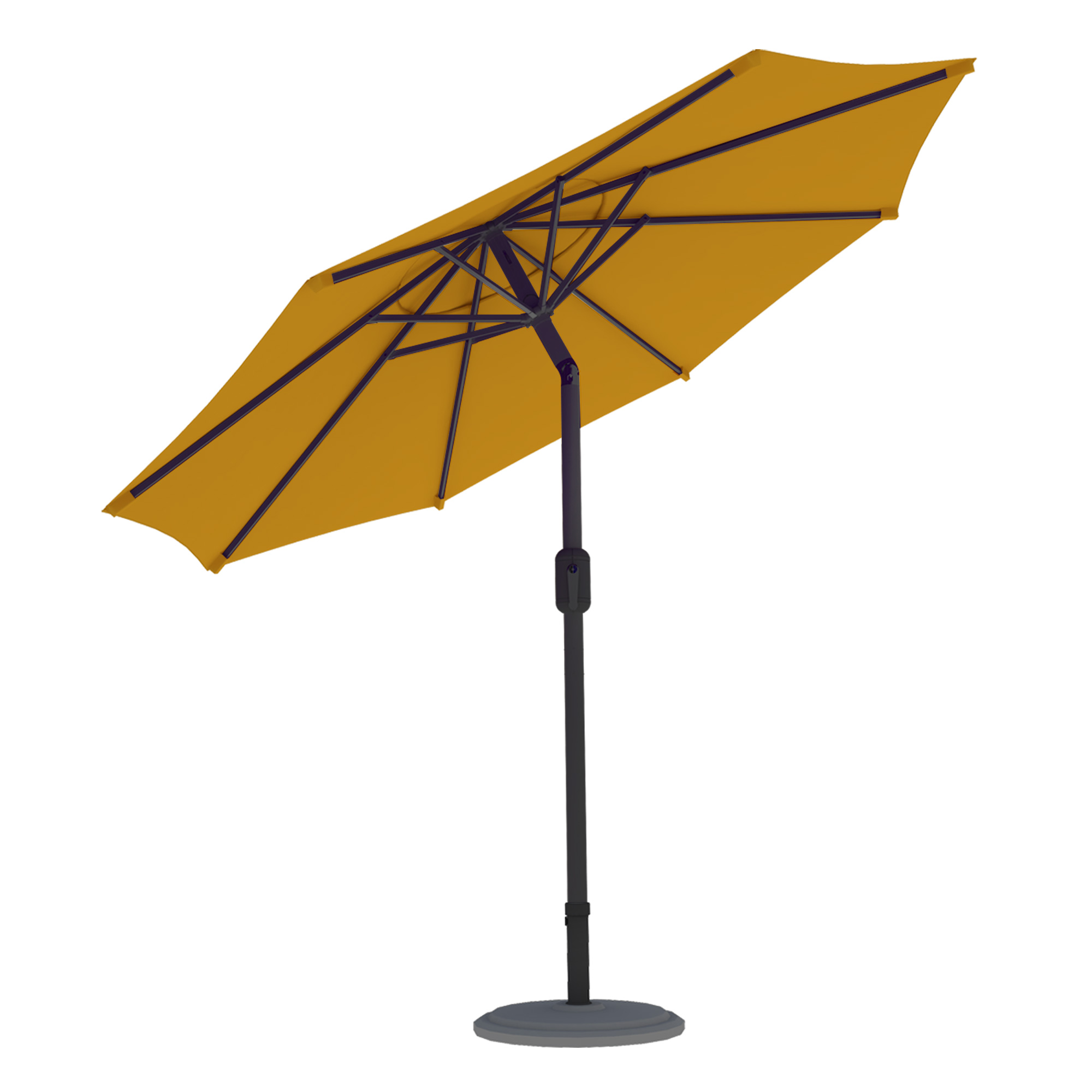 Quadratischer Sonnenschirm mit stabilem Standfuß und verstellbarem Gestell