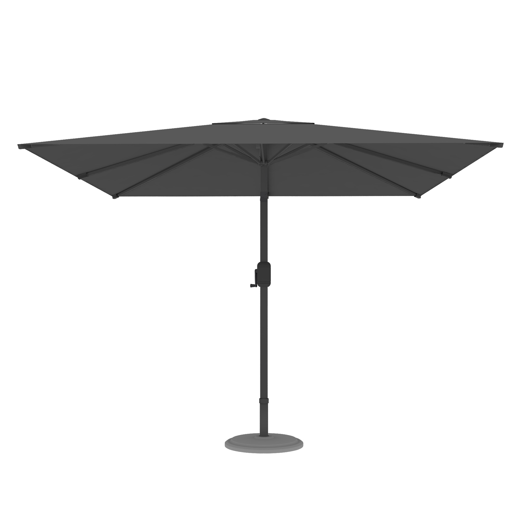 slider_image_55d827dea4eb4150b51c340f0e754c3b Moderner Sonnenschirm mit zentralem Mast und Kurbelmechanismus