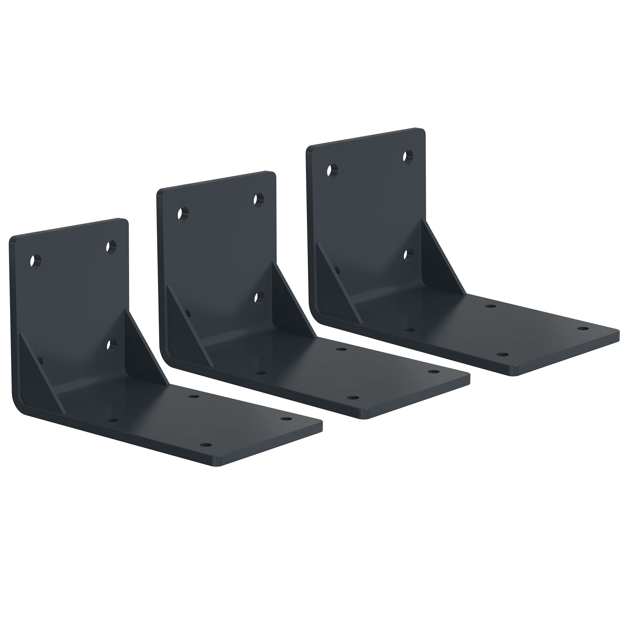 2er-Set Deckenhalterungen für Kassettenmarkise Curve 2000, L-förmige Metallkonstruktion