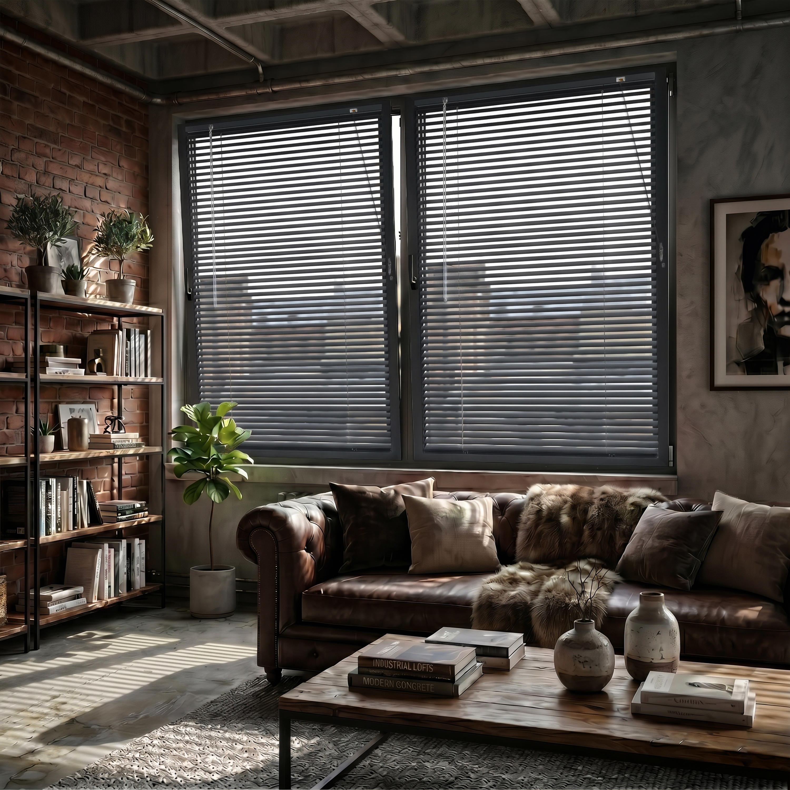 LightLess Prime Aluminium-Jalousie | 25 mm, verdunkelnd, 110 x 130 cm, anthrazitgrau matt