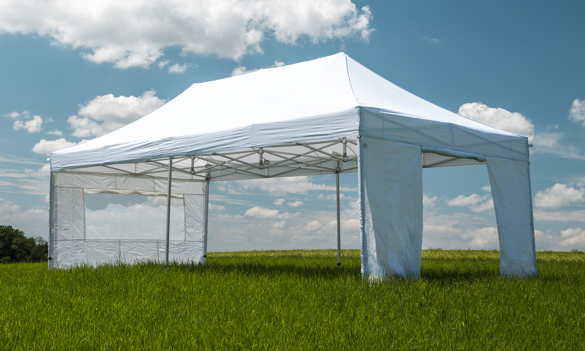 slider_image_d486b1f51ba848ed88e7a324f5d0d881 Faltpavillon PRO auf Wiese, freistehend, mit Dach und Seitenwänden, geeignet für Outdoor-Veranstaltungen