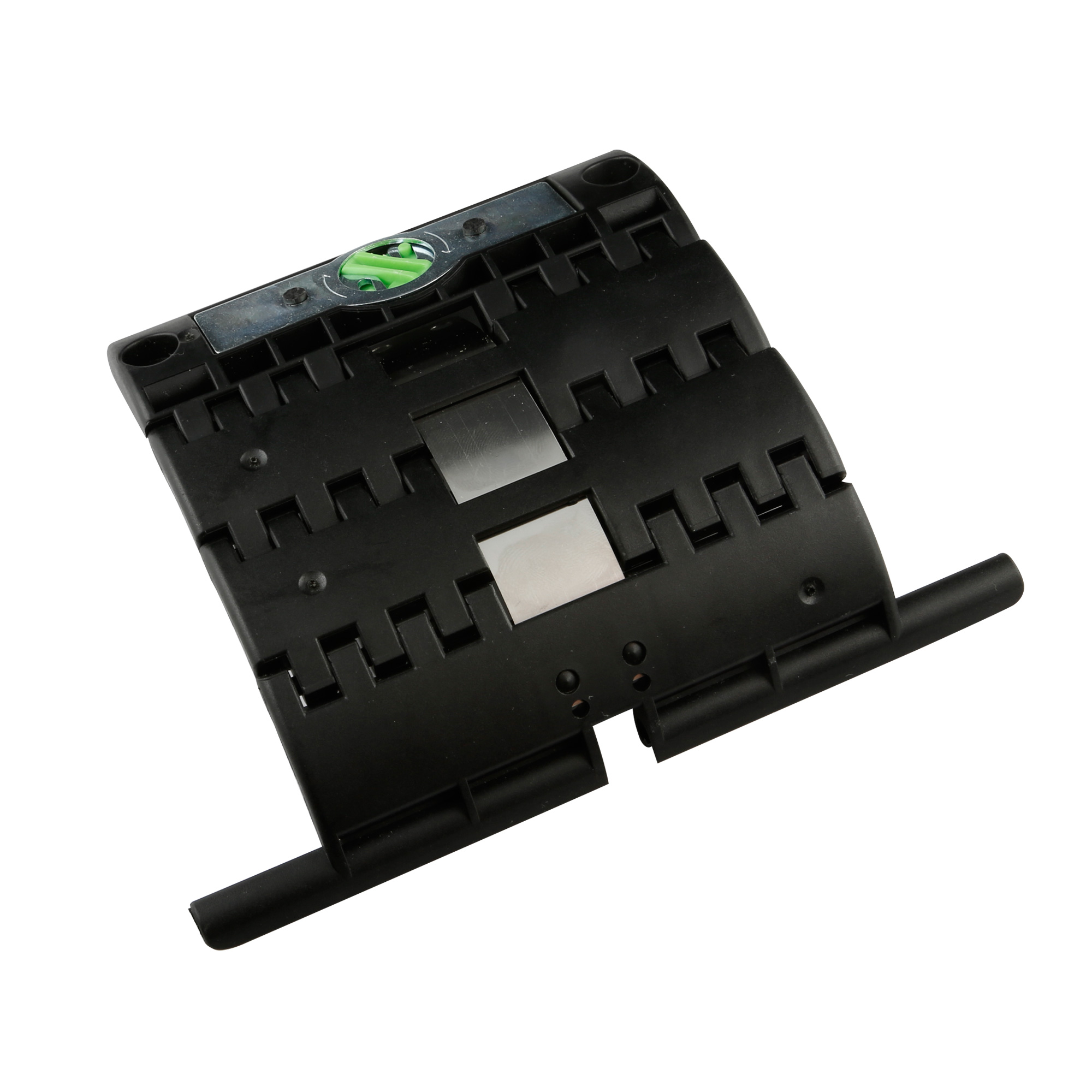 Drei schwarze Hochschiebesicherungen SecuBlock in gestaffelter Anordnung