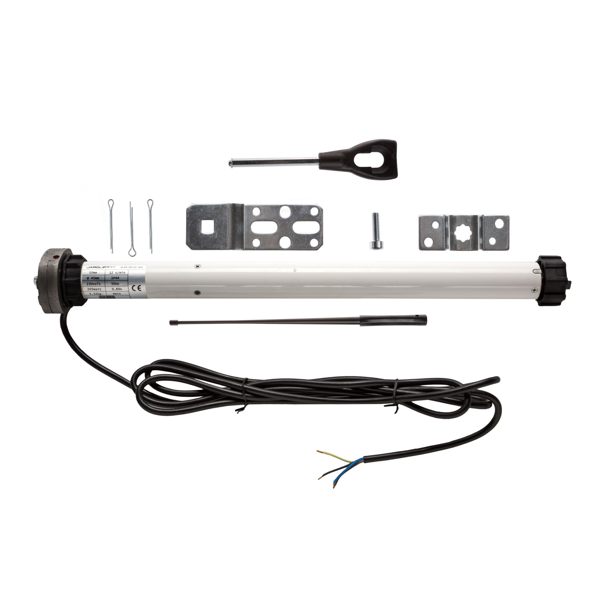 slider_image_0192af0771d17e3d9e6a76fa3ef1587a Markisenmotor mit Zubehörteilen wie Kabel, Halterungen und Stangen für Montage und Betrieb