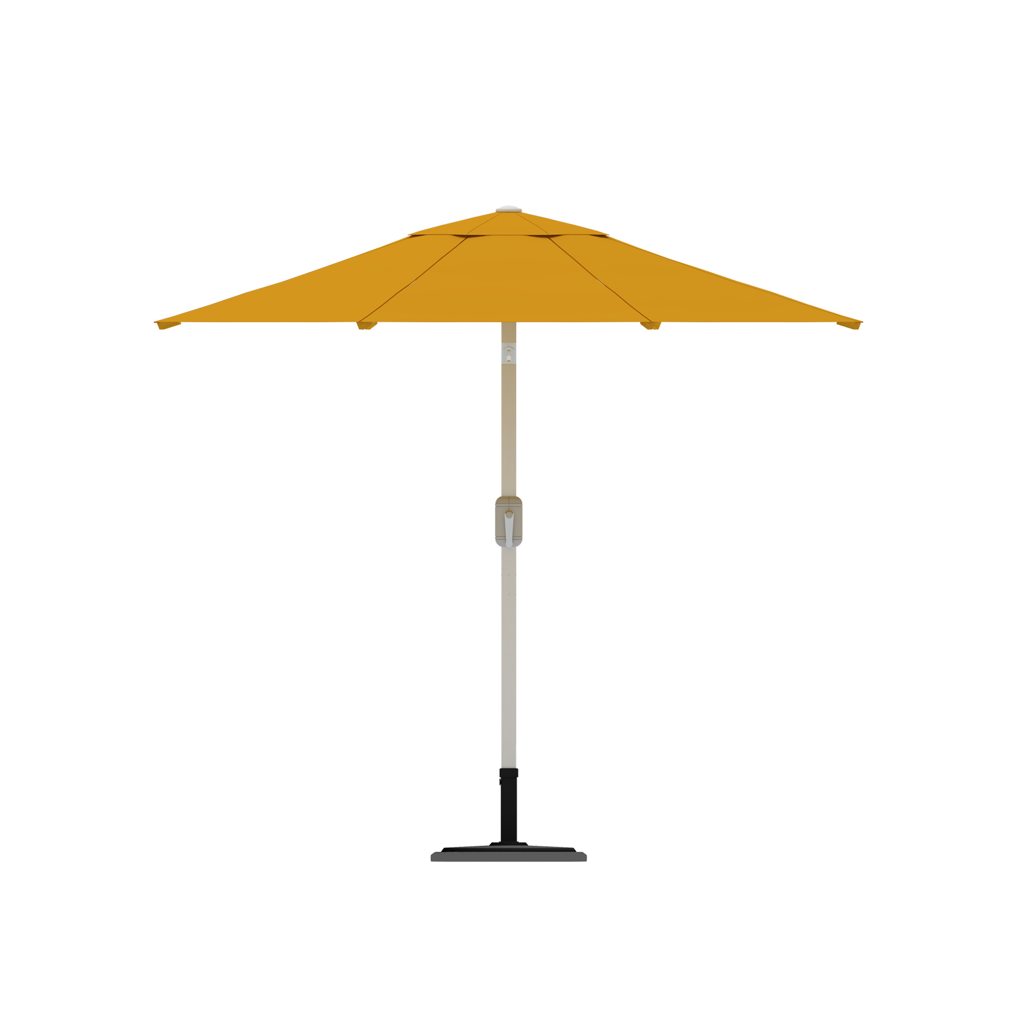 slider_image_21bc8398a68146b38fb408f2f4cf45a9 Moderner Sonnenschirm mit zentralem Mast und Kurbelmechanismus