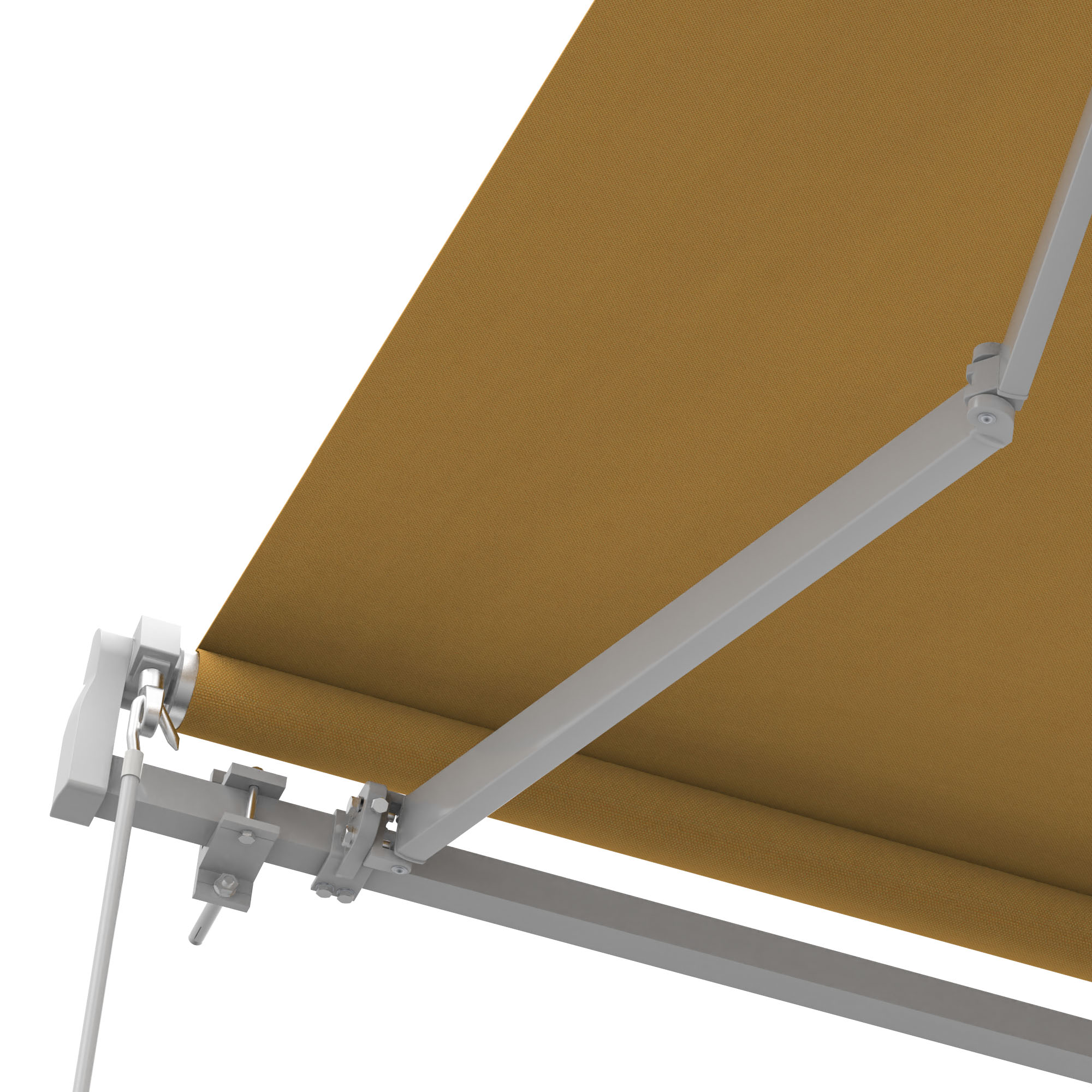 Gelenkarmmarkise Basic 2000 mit ausfahrbarem Arm und gestreiftem Tuch
