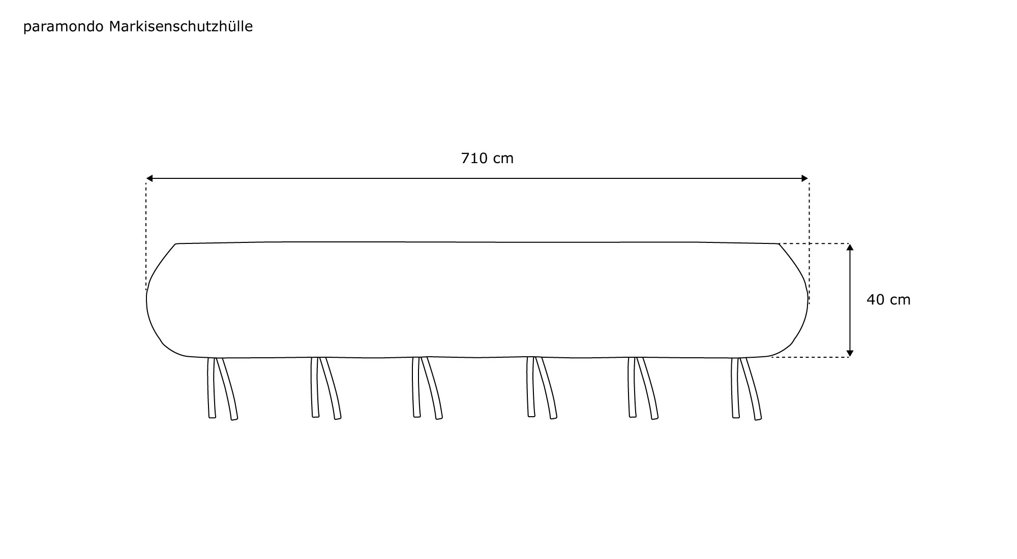 Markisenschutzhülle mit Befestigungsbändern zur Abdeckung und Schutz von Markisen