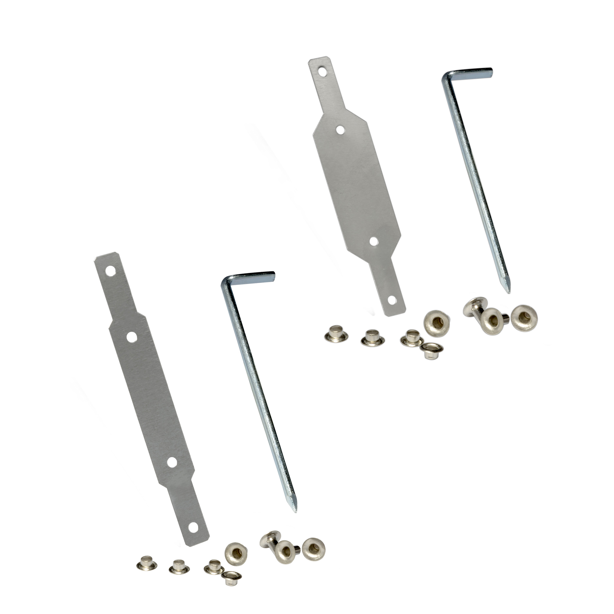 Rolladengurt Reparaturkit mit Metallplatten, Schrauben und Inbusschlüsseln zur Reparatur von Rolläden