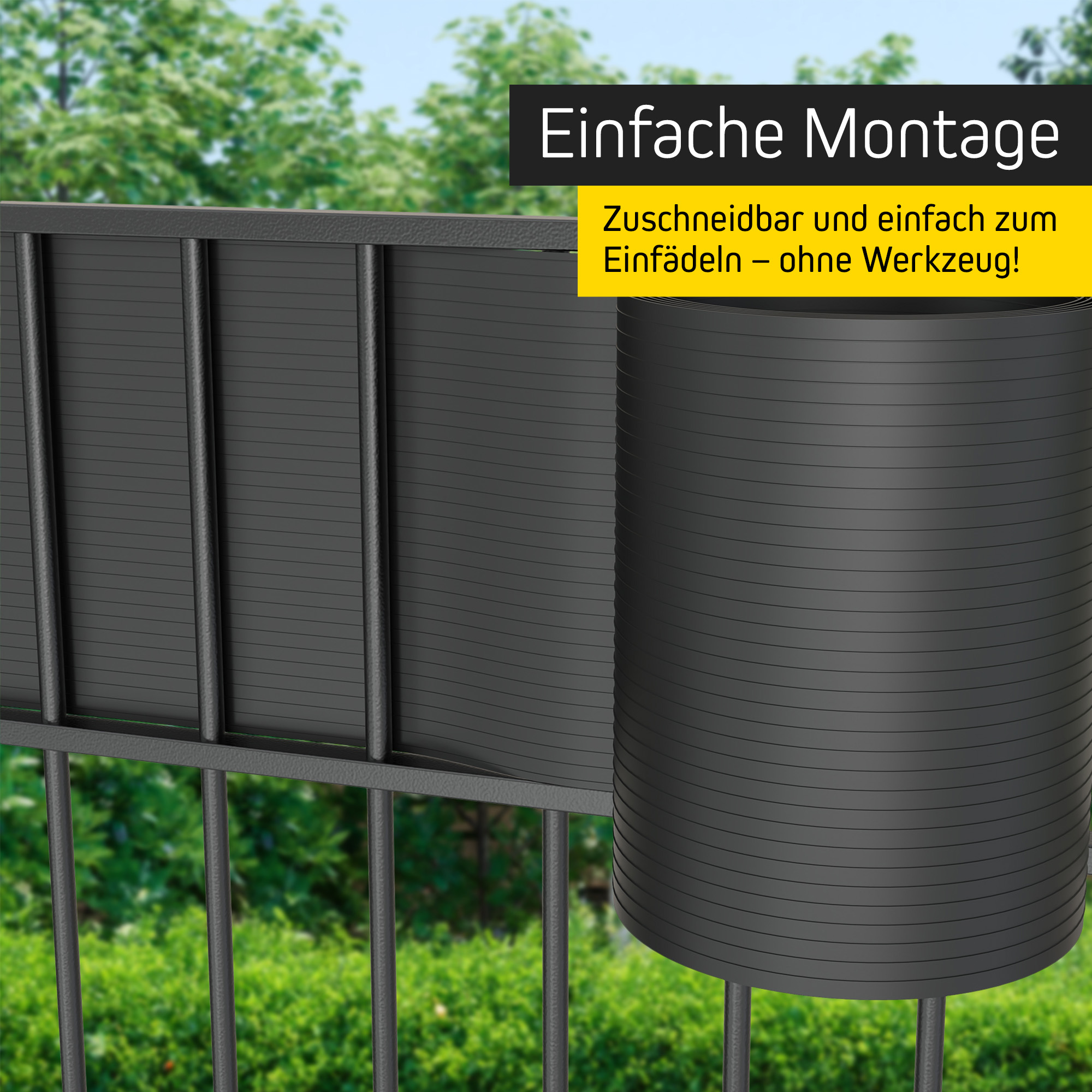slider_image_0192b963abb27000bf66629d59054456 PVC Sichtschutzstreifen an einem Zaun zur einfachen Montage und Sichtschutz