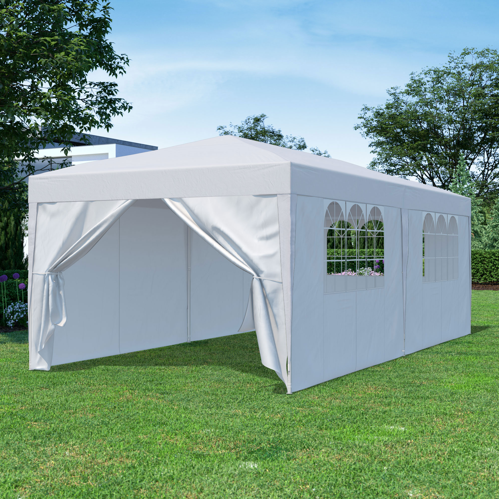 slider_image_0190bb56472b7038aa56597df13df1a2 Seitenwand für Steckpavillon SP-3 mit Fenstern und Eingangsöffnung