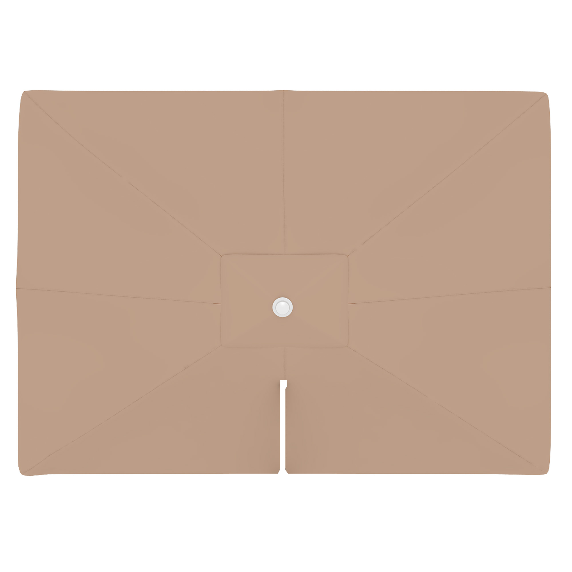 Rechteckige Bespannung für Ampelschirm mit zentraler Befestigungsvorrichtung