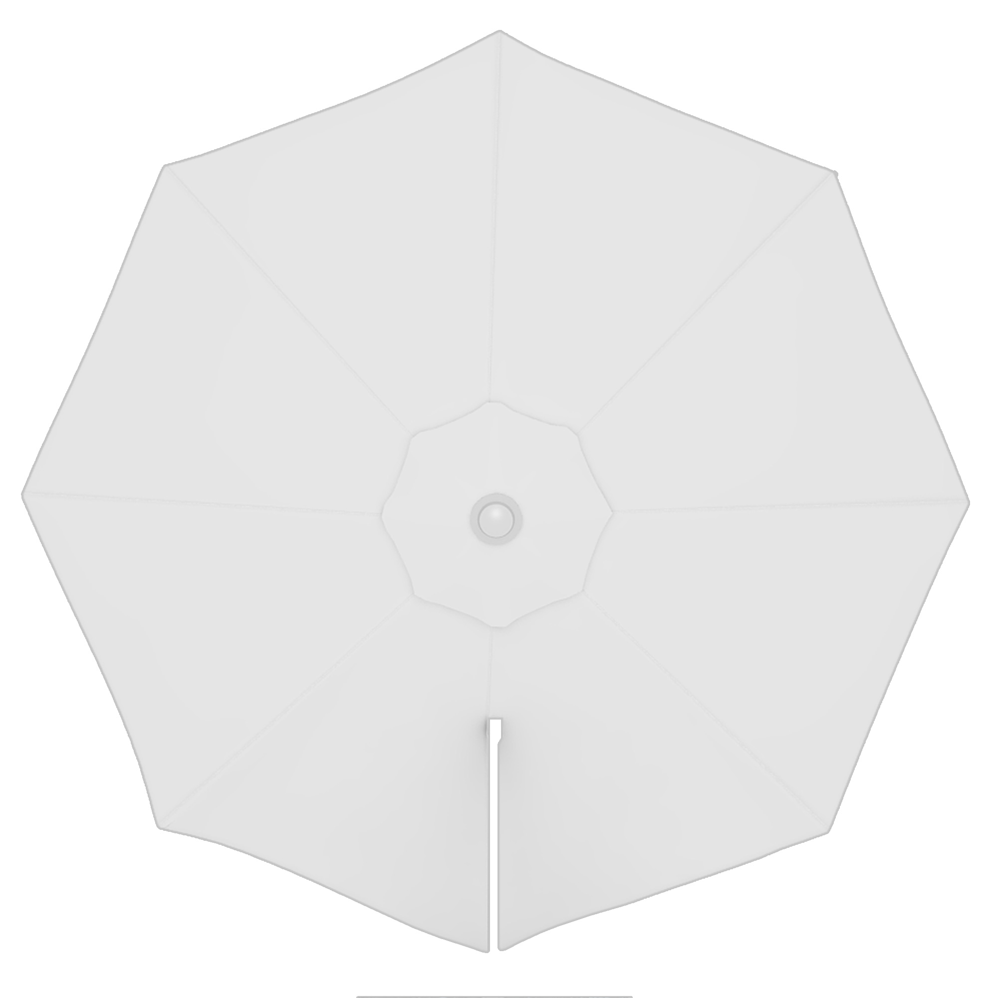 Rechteckige Bespannung für Ampelschirm mit zentraler Befestigungsvorrichtung