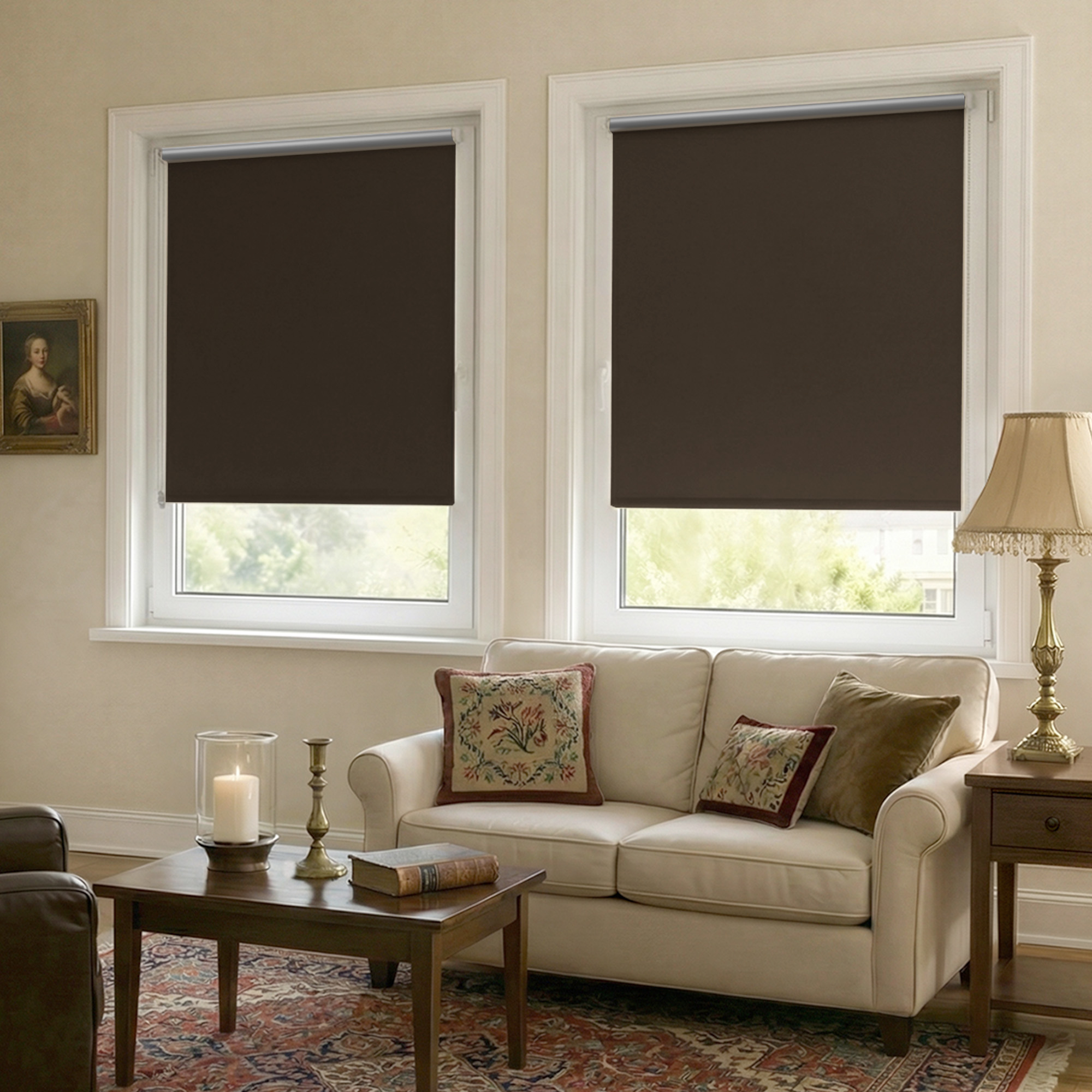 Klemmfix Tenebra Verdunkelungsrollo / Thermorollo | 110 x 220 cm, dunkelbraun