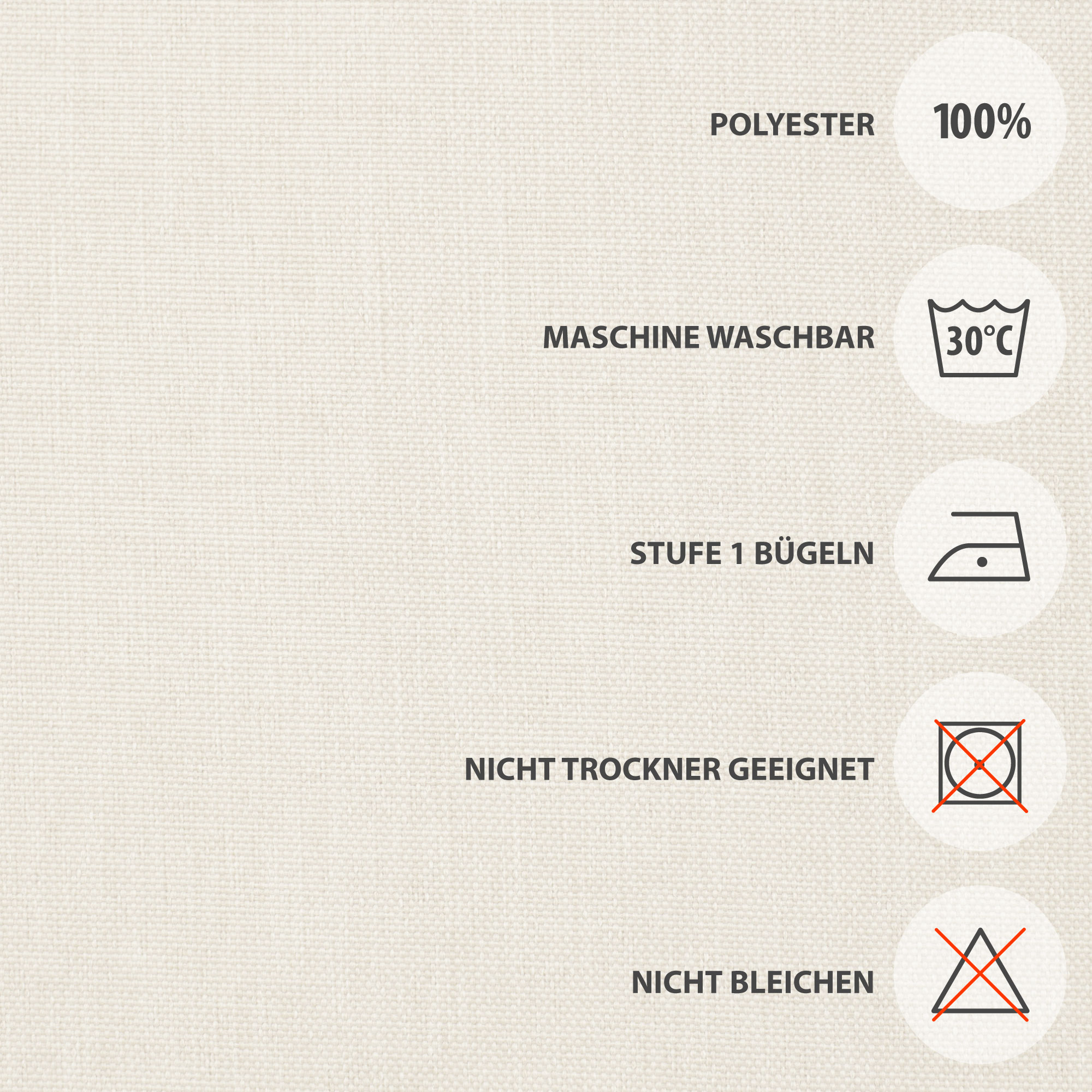 Pflegehinweise für Vorhang: 100% Polyester, maschinenwaschbar, nicht trocknergeeignet