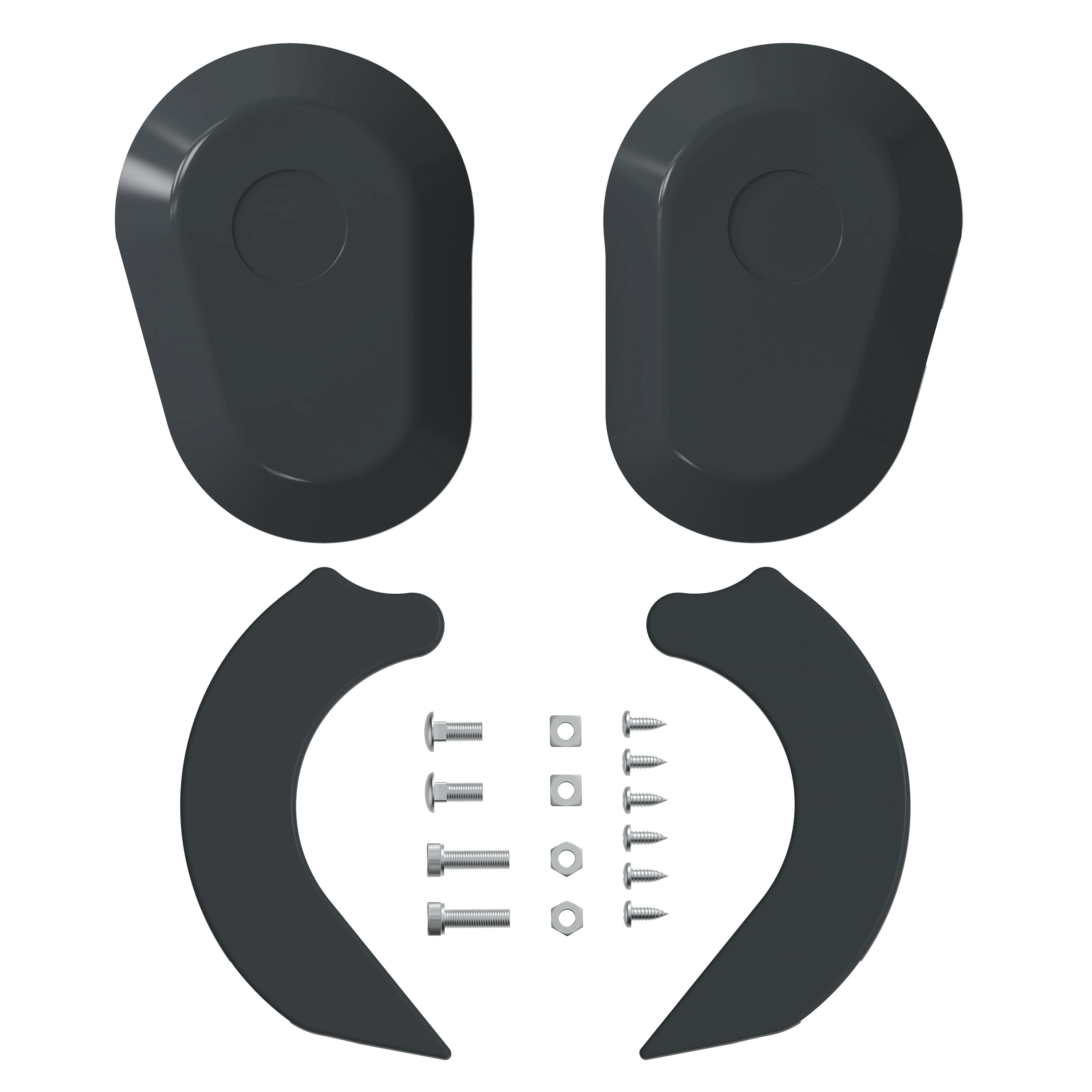 Set aus Endkappen und Befestigungsteilen für Kassettenmarkise Curve 2000