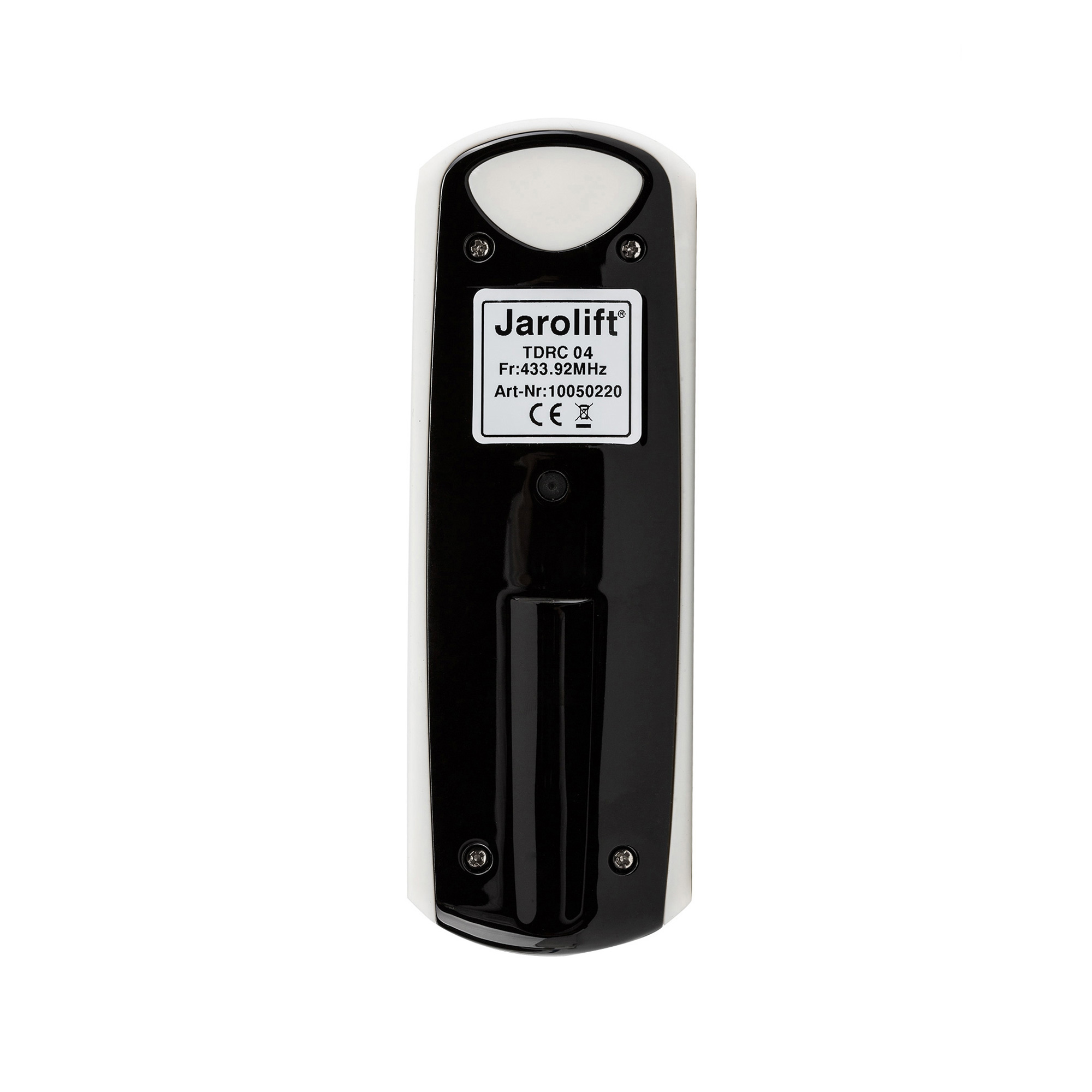 slider_image_0193449d242c7fa5bad03e4b03de4cf7 Rückseite eines Funk-Handsenders TDRC mit Etikett und Schrauben