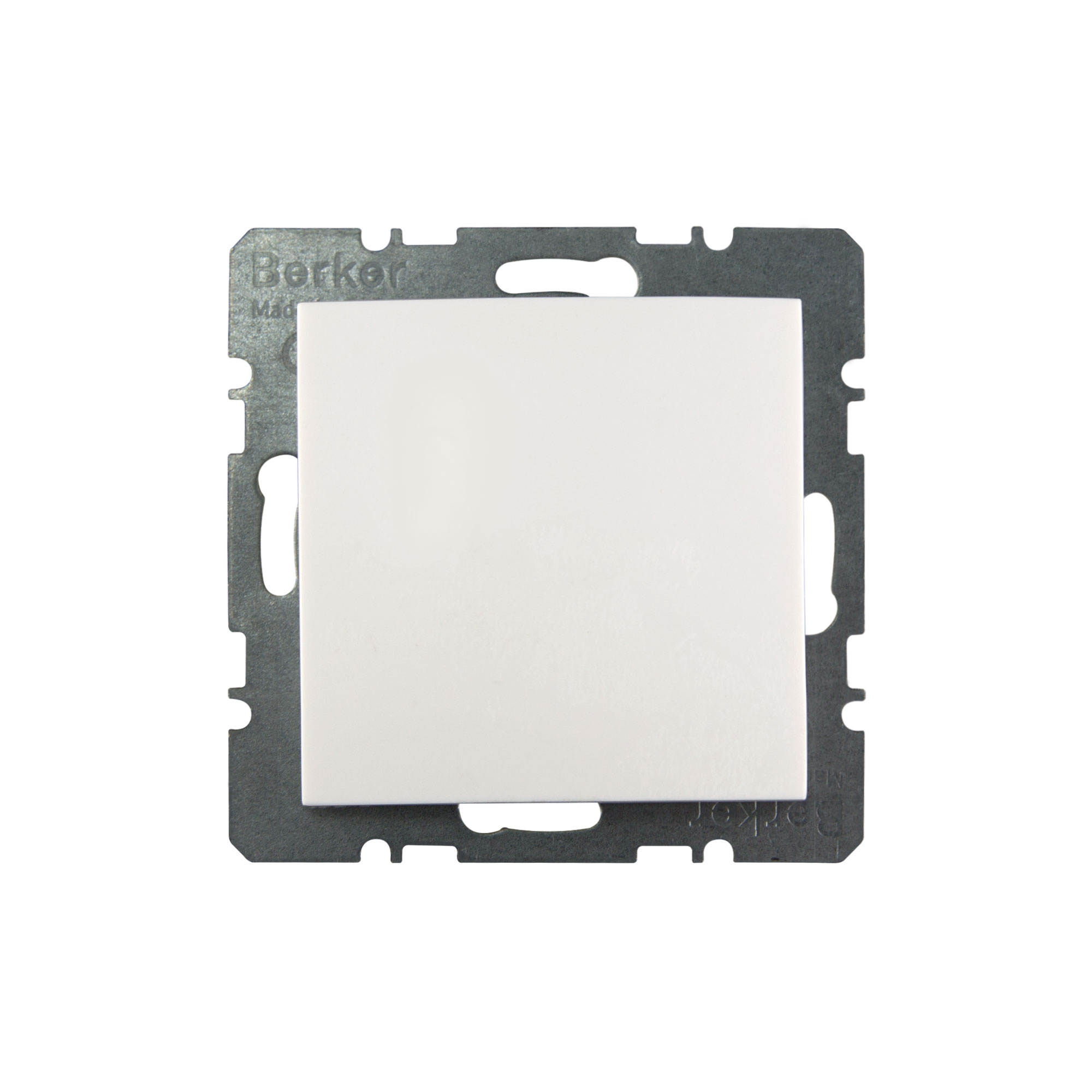 Quadratischer Taster mit Schließfunktion, montiert auf Metallrahmen