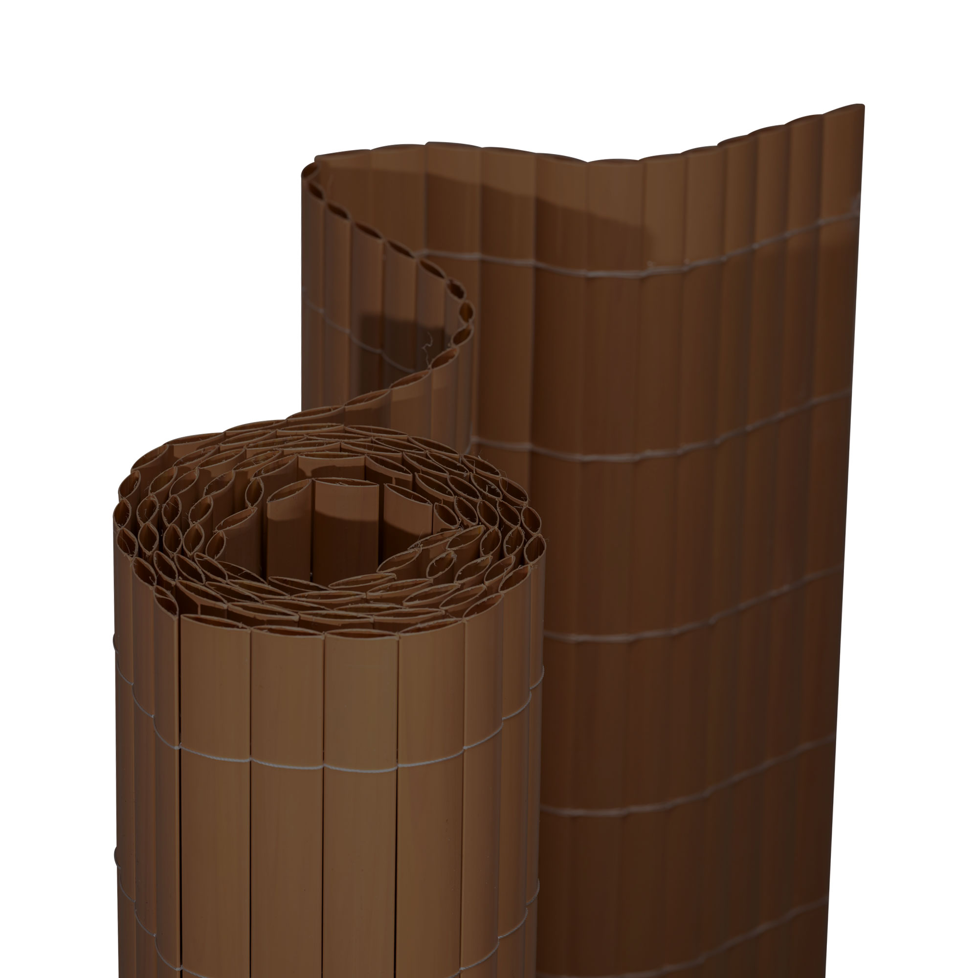 Gerollte PVC Sichtschutzmatte mit Bambusoptik für Sichtschutz und Dekoration