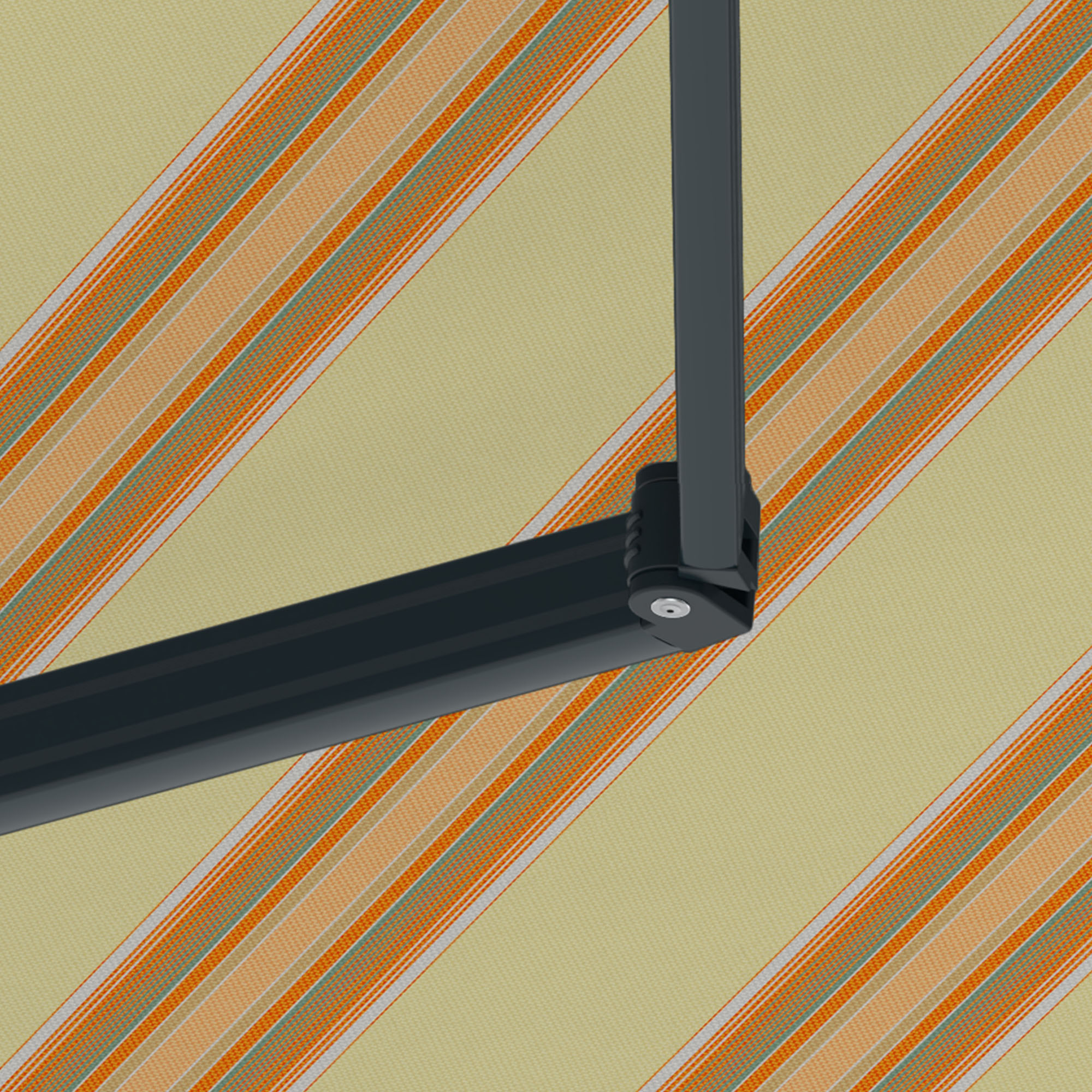slider_image_01929057a3f17d66b001958bdf0303fc Kassettenmarkise mit Gelenkarm und gestreiftem Tuch im Hintergrund
